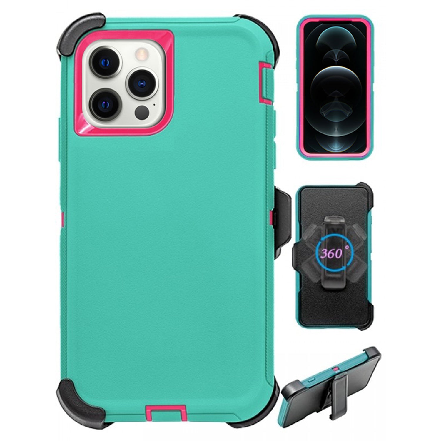 iPhone 13 Pro Max(6.7") Full Protection Heavy Duty Case  with Kickstand Belt Clip