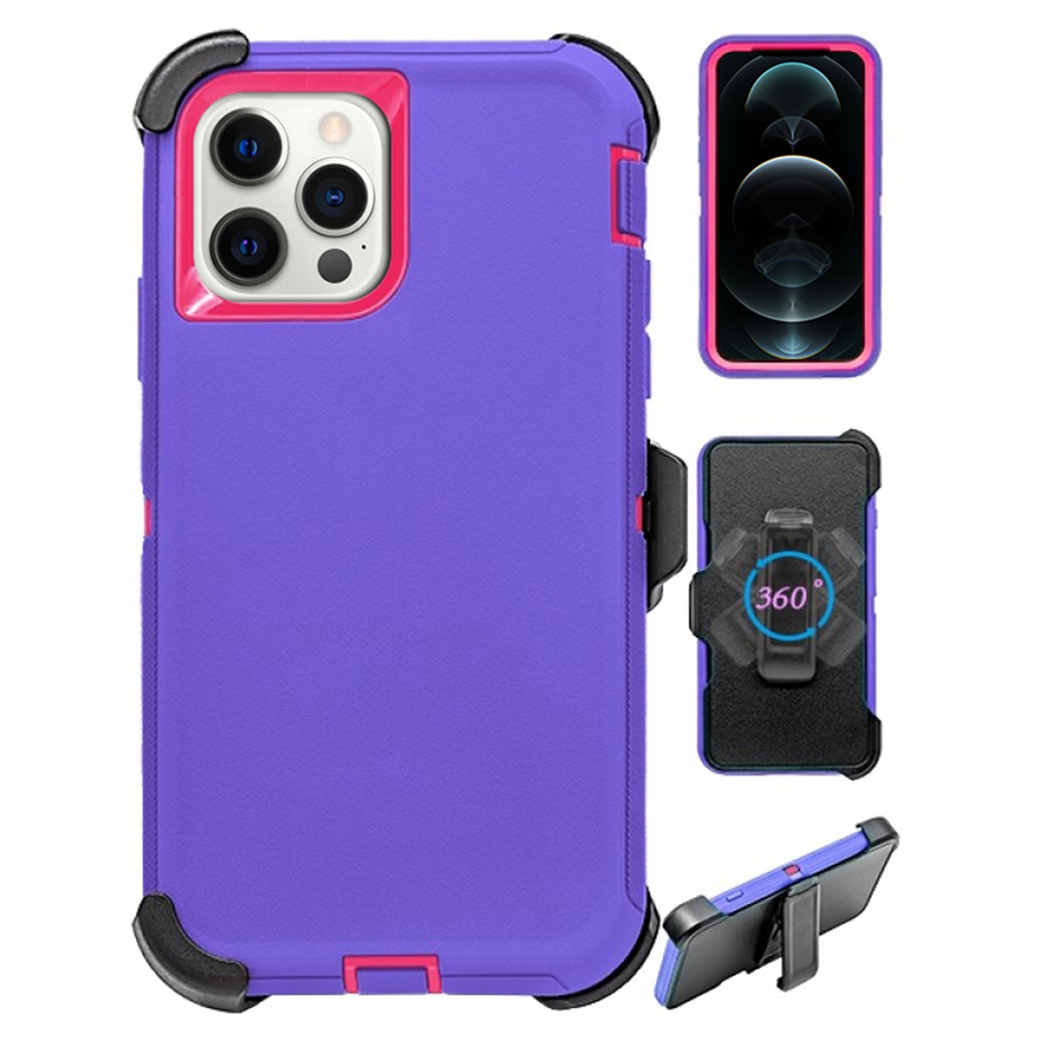 iPhone 13 Pro Max(6.7") Full Protection Heavy Duty Case  with Kickstand Belt Clip