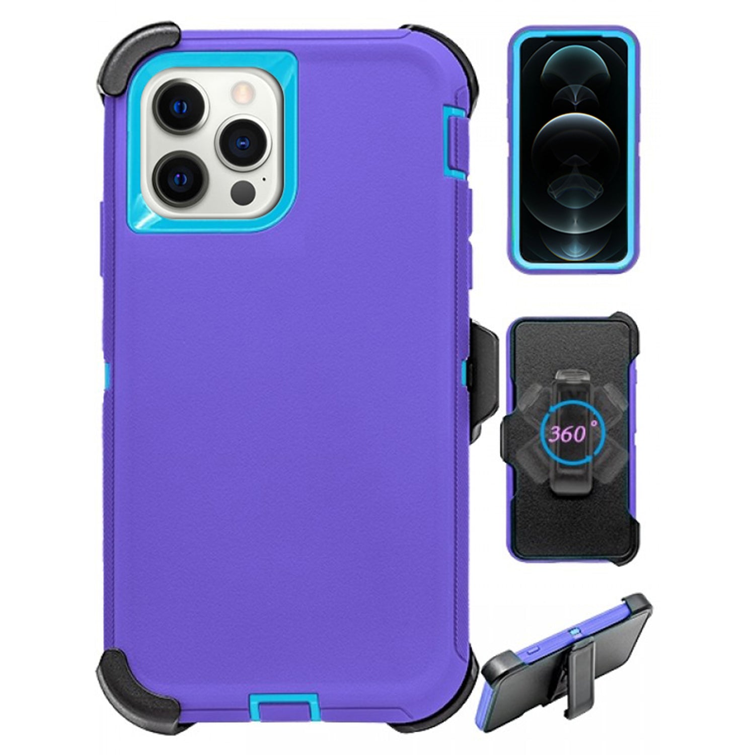 iPhone 13 Pro Max(6.7") Full Protection Heavy Duty Case  with Kickstand Belt Clip