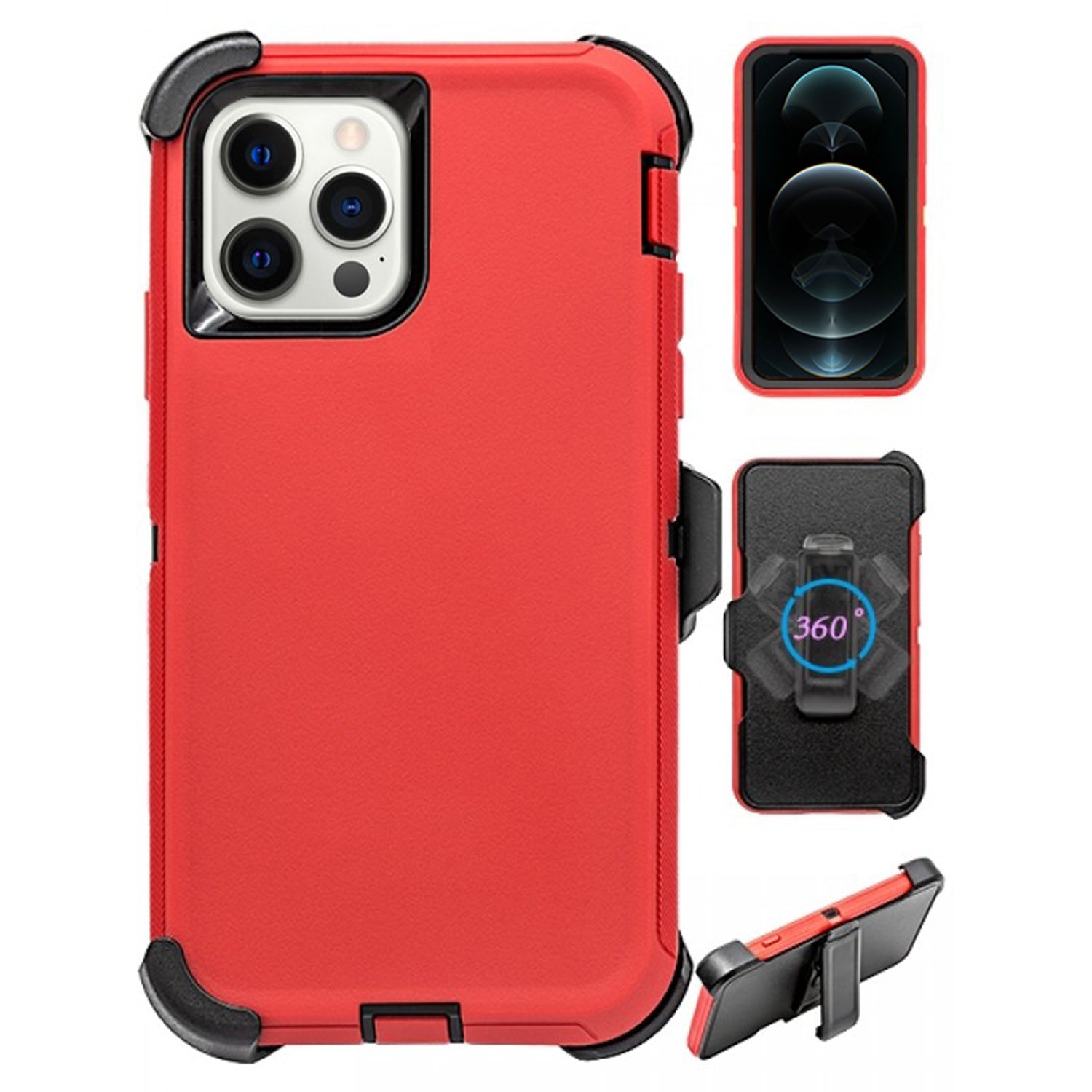 iPhone 13 Pro Max(6.7") Full Protection Heavy Duty Case  with Kickstand Belt Clip