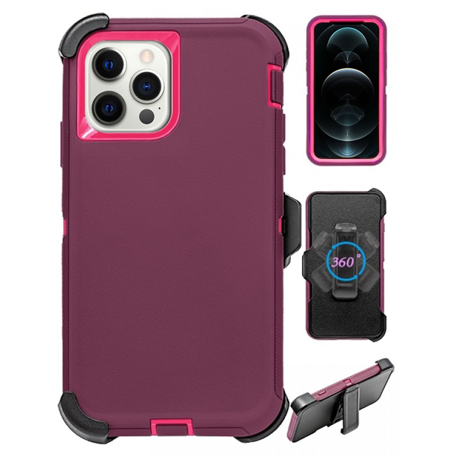 iPhone 13 Pro Max(6.7") Full Protection Heavy Duty Case  with Kickstand Belt Clip