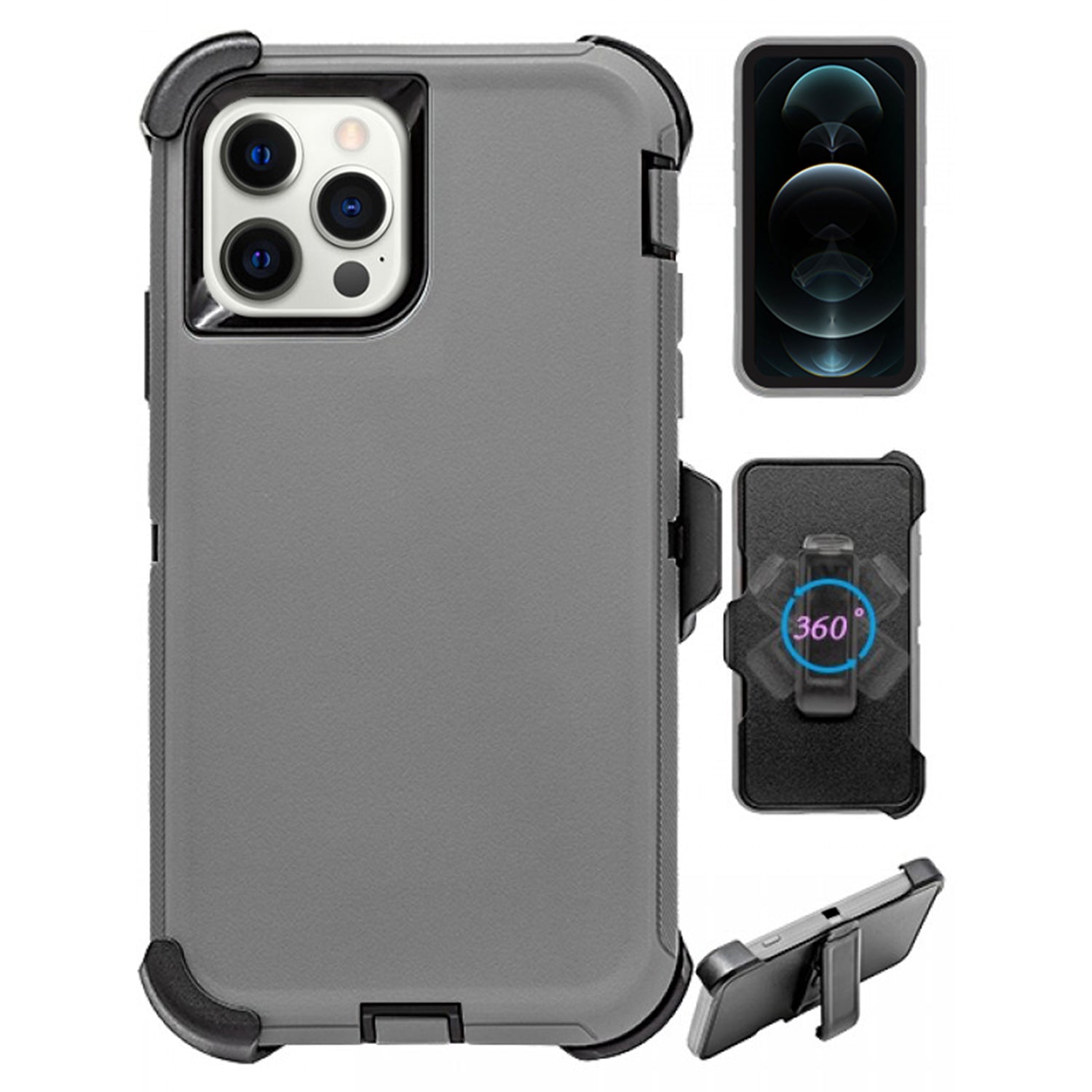 iPhone 13 Pro Max(6.7") Full Protection Heavy Duty Case  with Kickstand Belt Clip