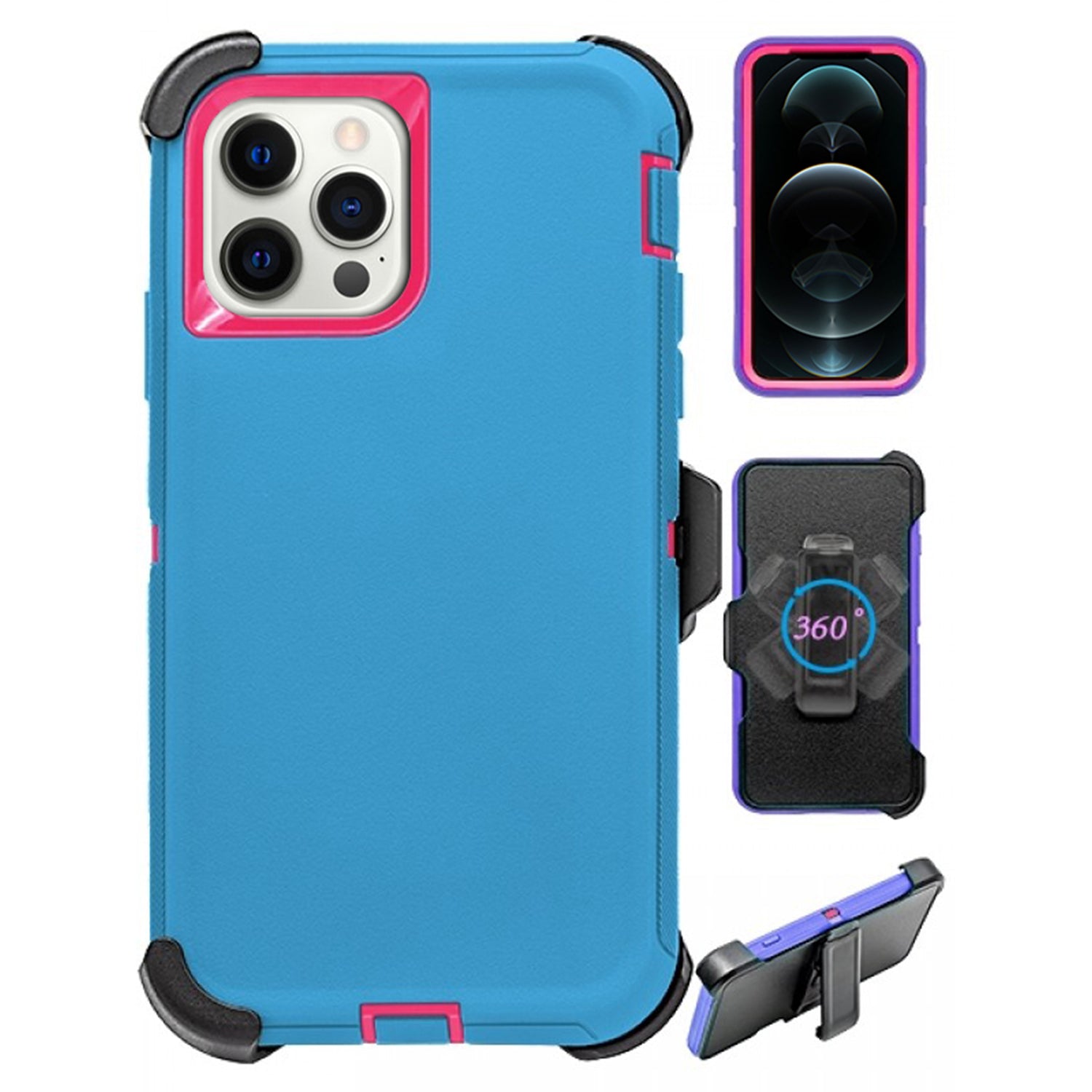 iPhone 13 Pro Max(6.7") Full Protection Heavy Duty Case  with Kickstand Belt Clip