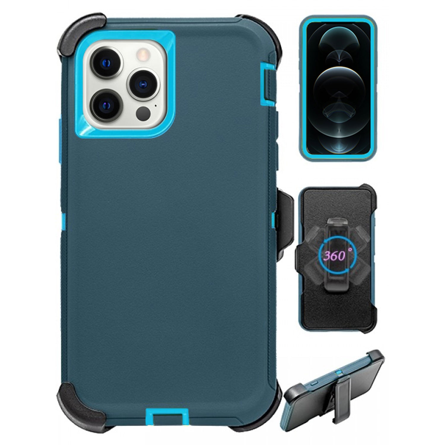 iPhone 13 Pro Max(6.7") Full Protection Heavy Duty Case  with Kickstand Belt Clip