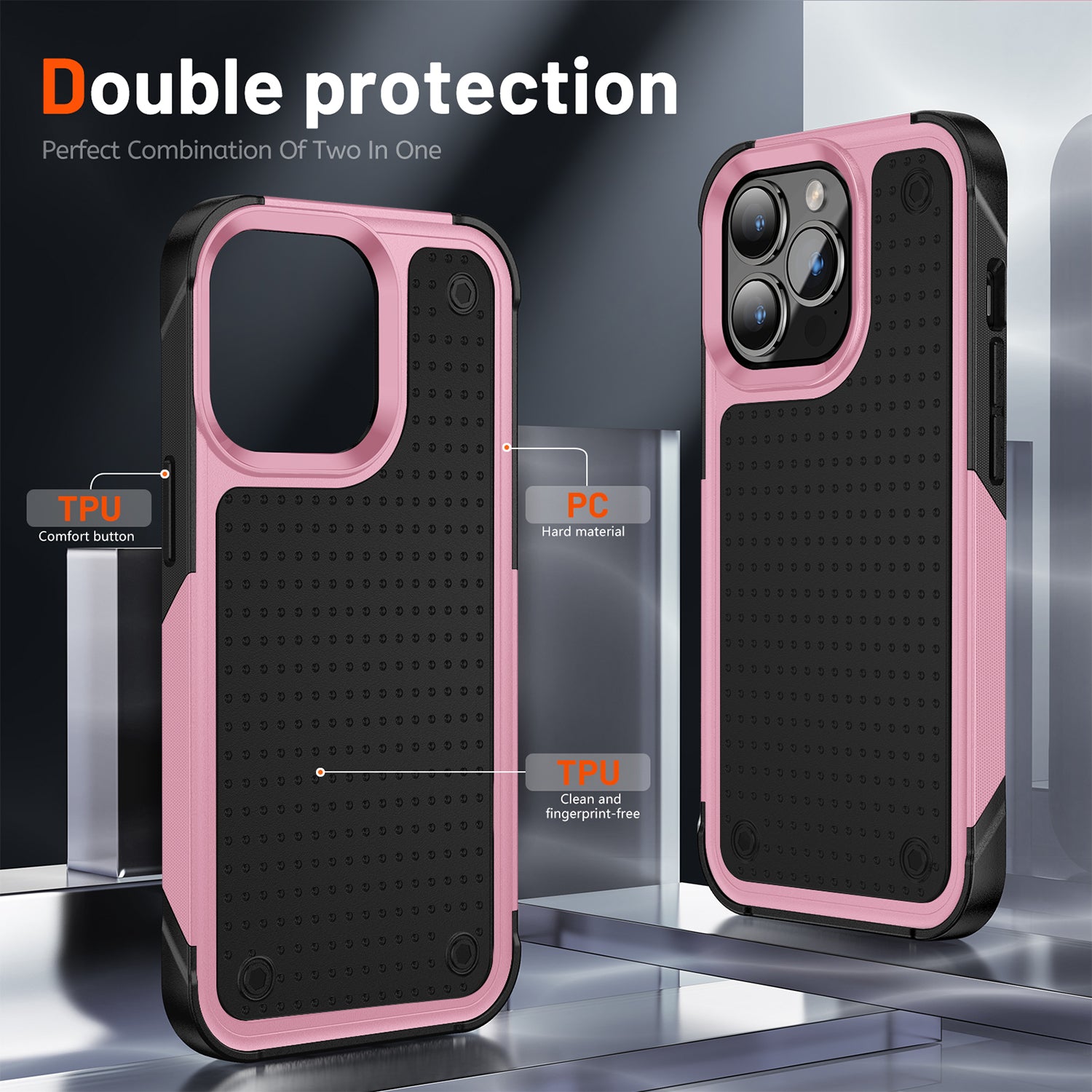 iPhone 14 Pro Durable Defener Shockproof Hard PC TPU Luxury Case