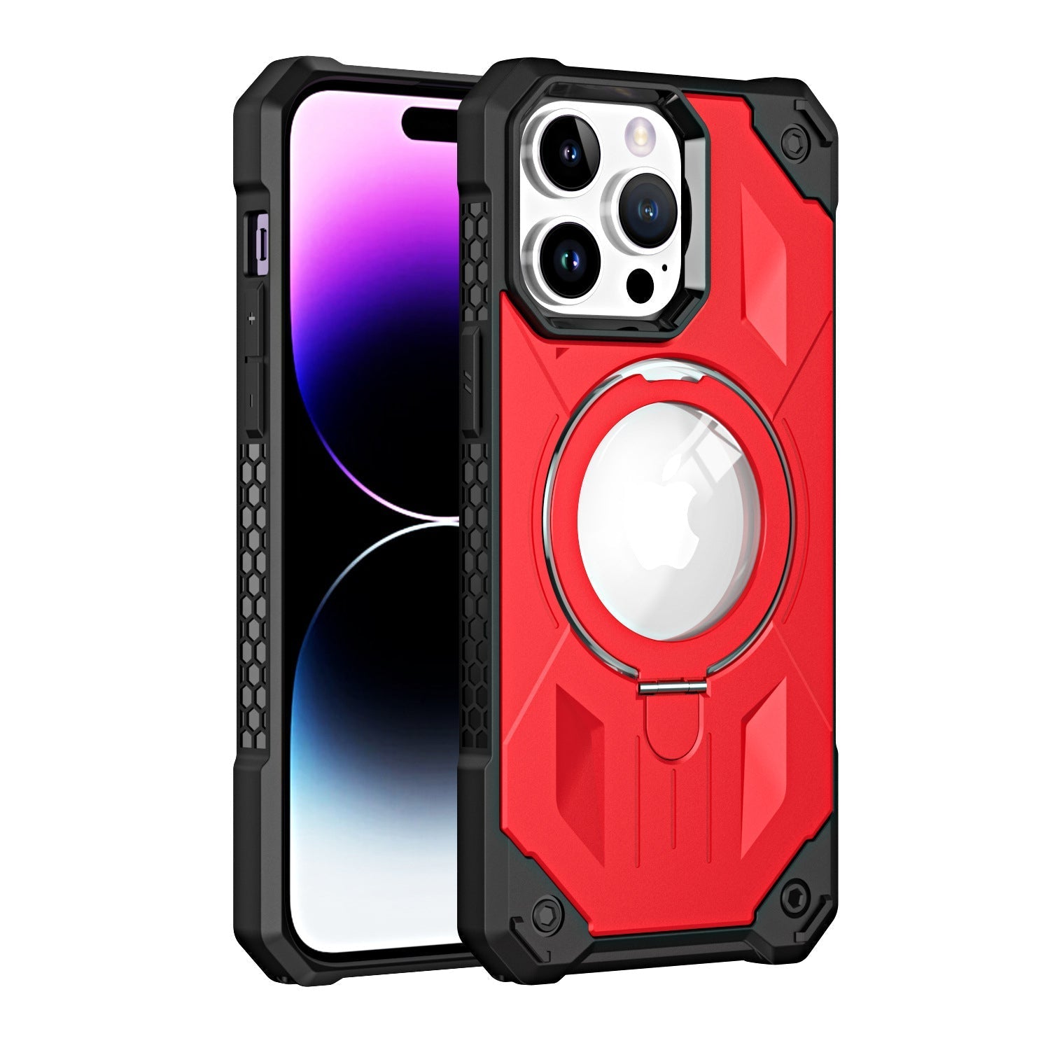 iPhone 13 Pro Max Armored Magnetic Suction Bracket Case