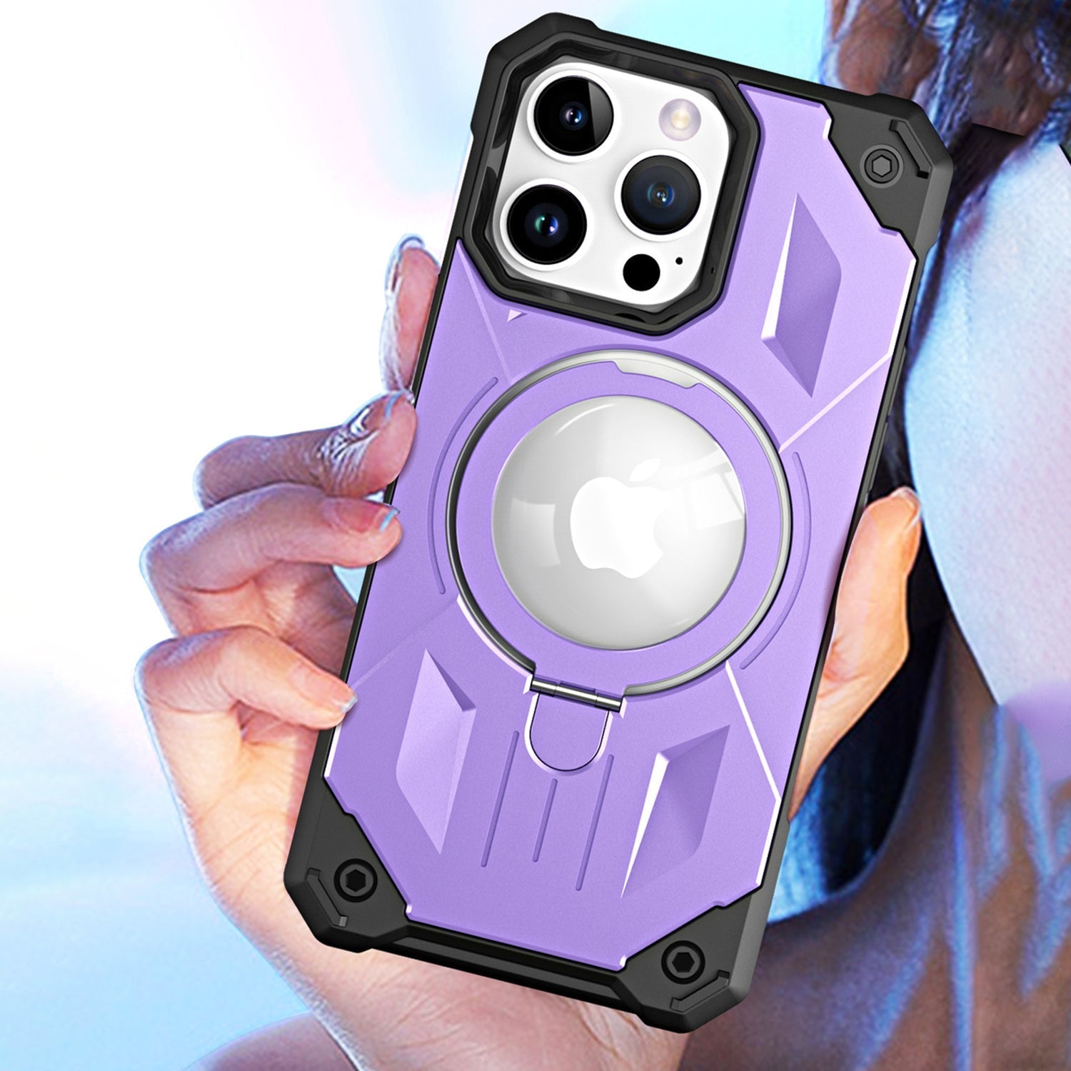 iPhone 13 Pro Max Armored Magnetic Suction Bracket Case
