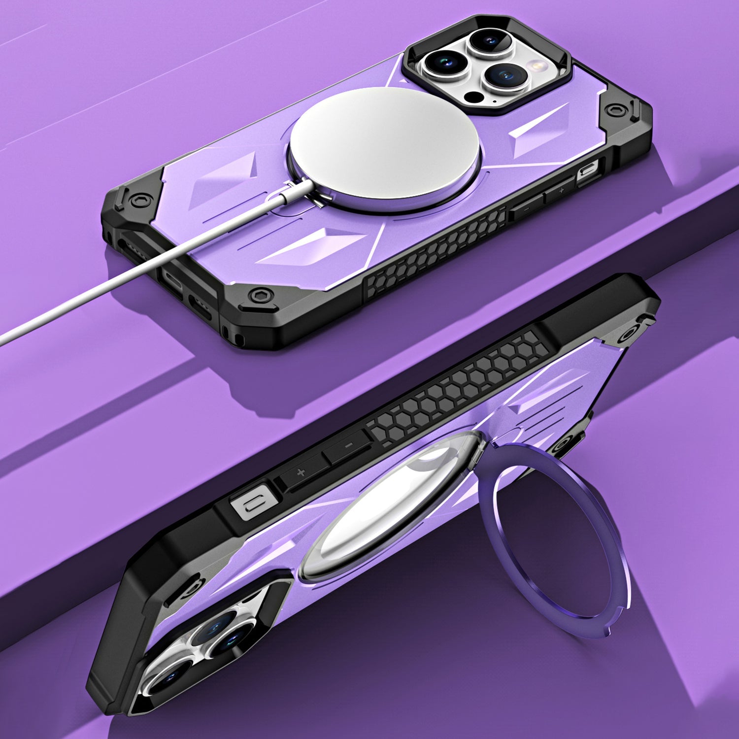 iPhone 13 Pro Armored Magnetic Suction Bracket Case