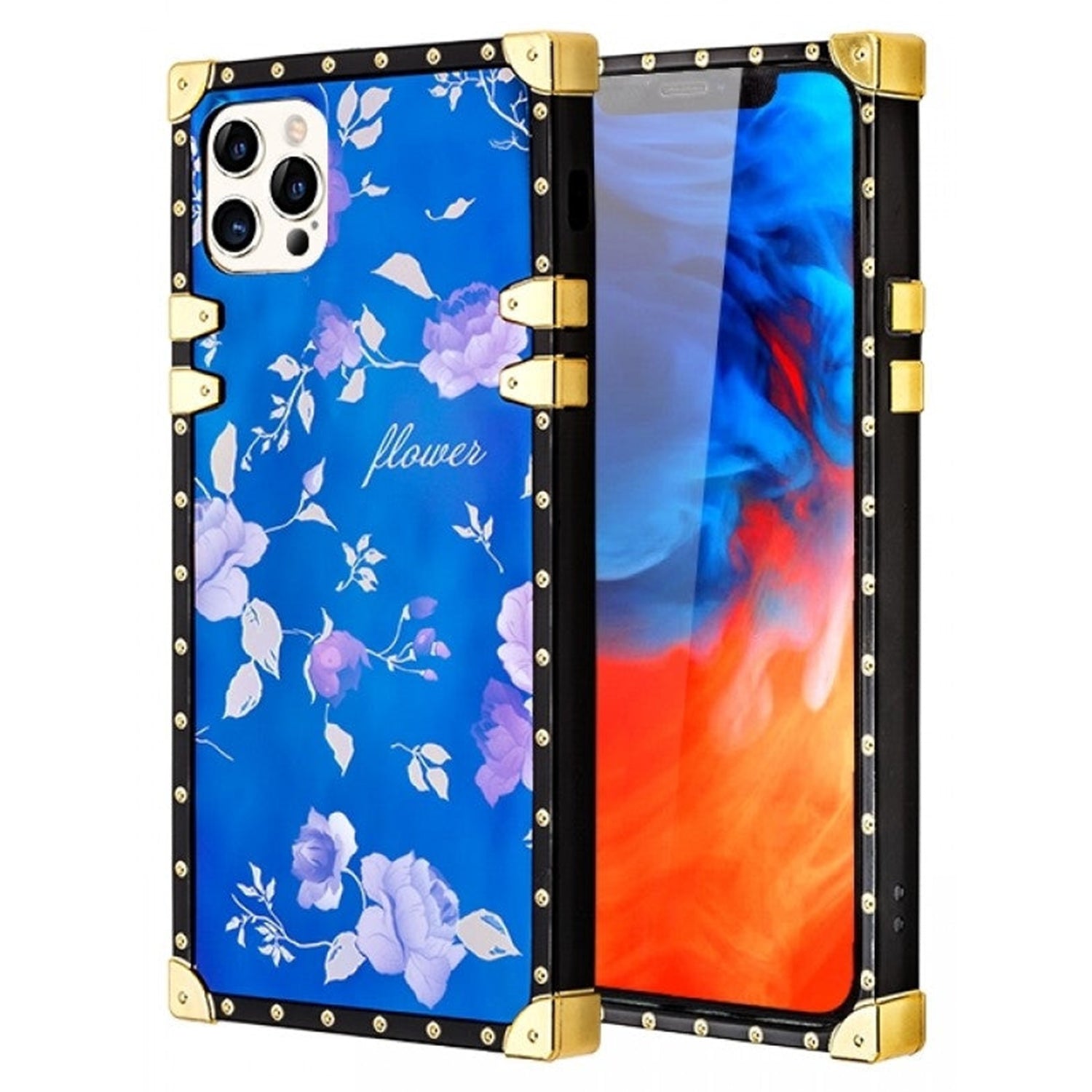 iPhone 13 Pro TPU Blue Light Effect Luxury Small Rose Fashion Case