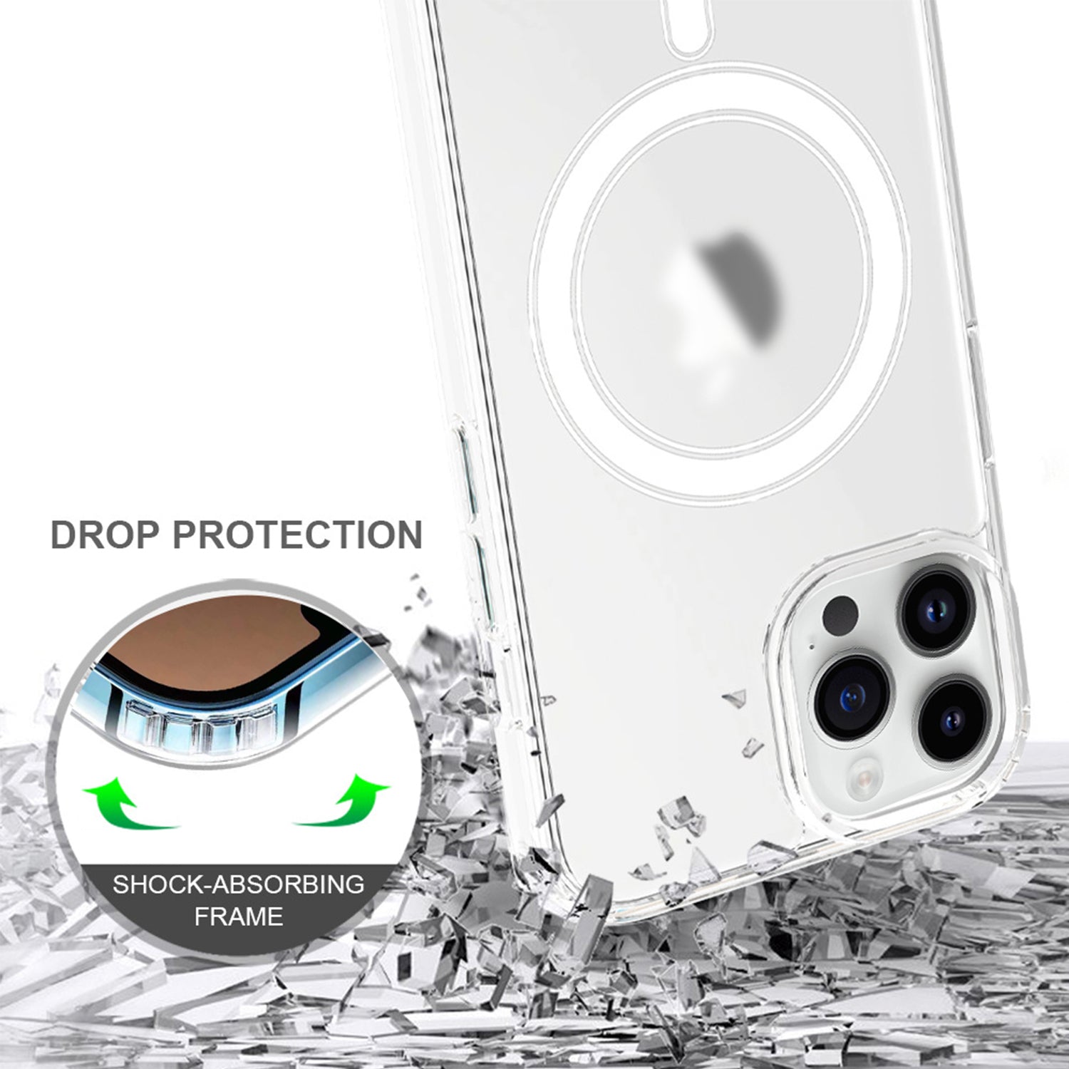 Magnetic Clear TPU Hard Magsafe Case For iPhone 13 Pro Max (6.7") Support Wireless Charging