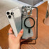 iPhone 15 Pro Max Gradient Glitter Diamond Luxury Plating Magnetic Attraction Wireless Charging With Camera Protector Back Cover Case