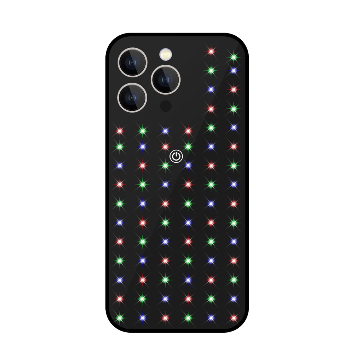 iPhone 14 Pro Glowing and Cool Anti Drop Glass Shell Case-Black