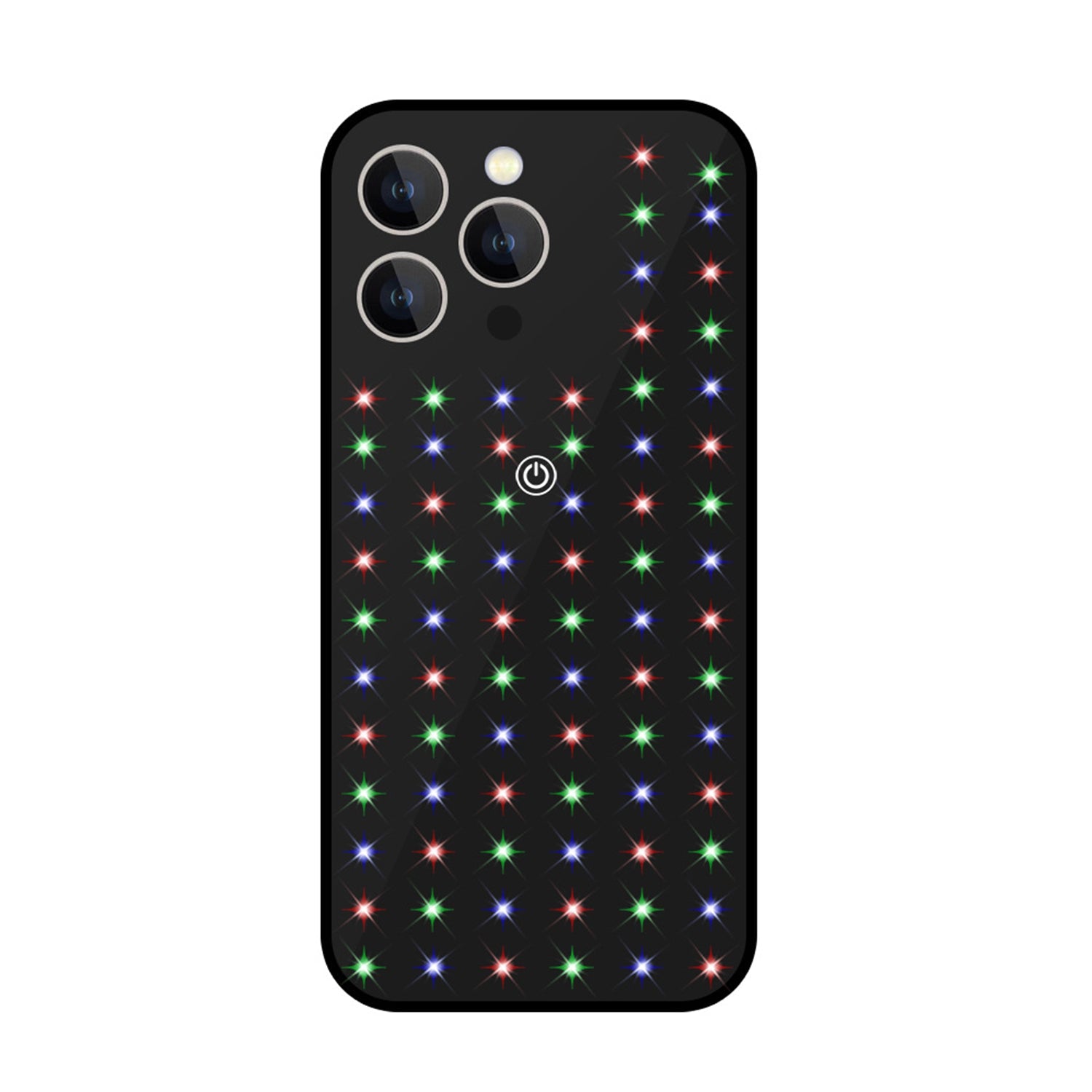 iPhone 14 Pro Max Glowing and Cool Anti Drop Glass Shell Case-Black