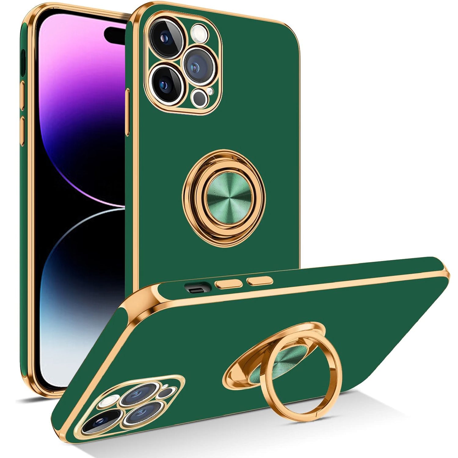 iPhone 13 Pro Fashion Ring Magnetic GPS car mount Phone Holder Case