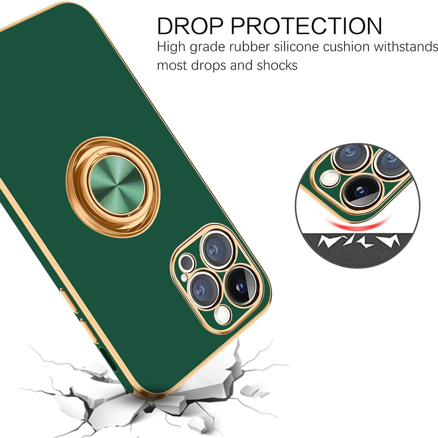 iPhone 13 Pro Fashion Ring Magnetic GPS car mount Phone Holder Case
