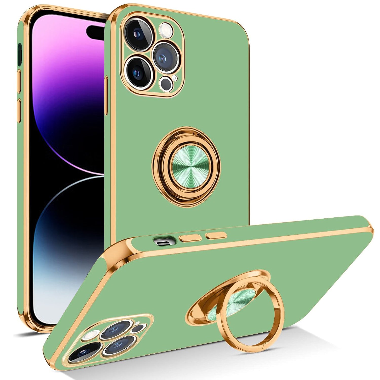 iPhone 13 Pro Fashion Ring Magnetic GPS car mount Phone Holder Case