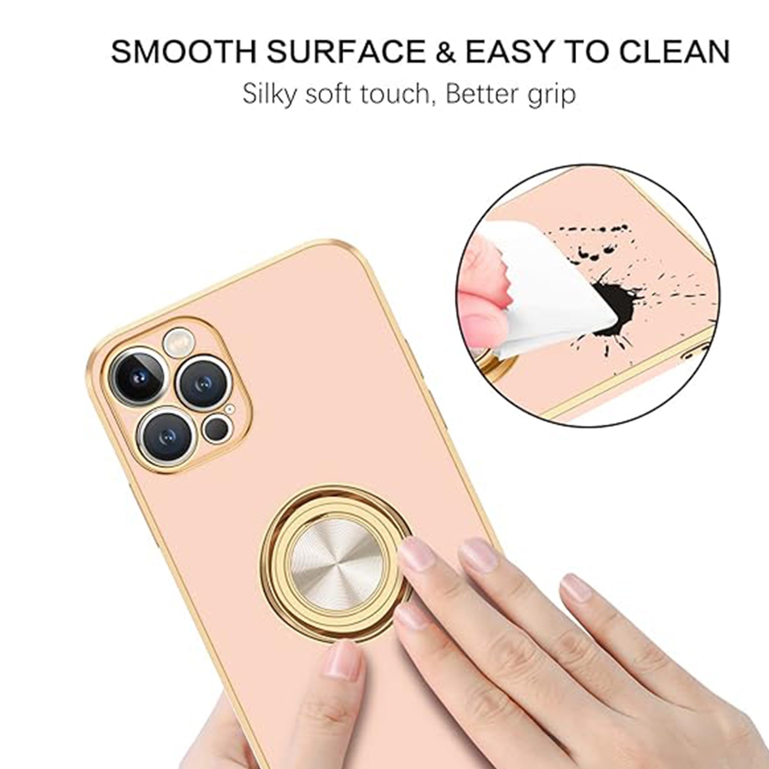 iPhone 14 Pro Max Fashion Ring Magnetic GPS car mount Phone Holder Case