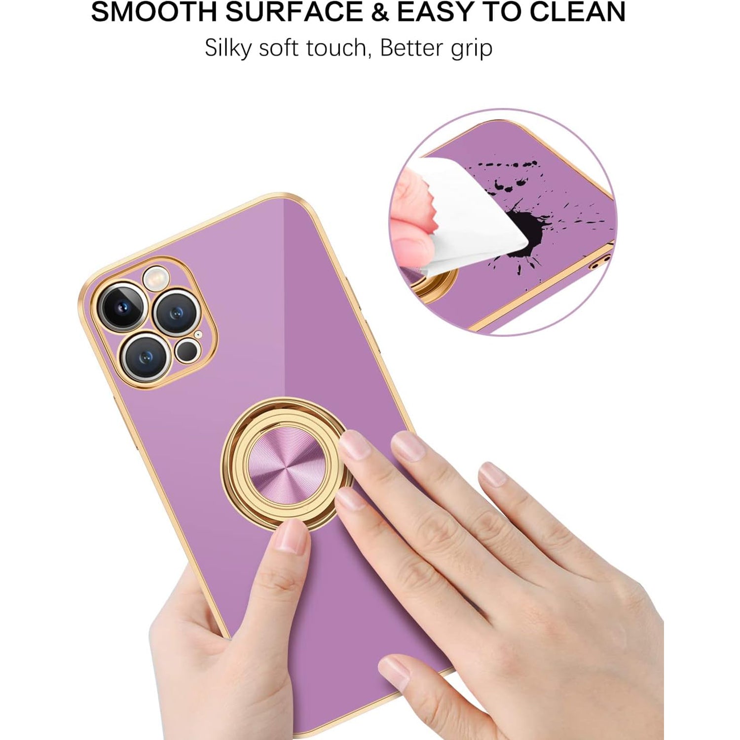 iPhone 13 Pro Fashion Ring Magnetic GPS car mount Phone Holder Case