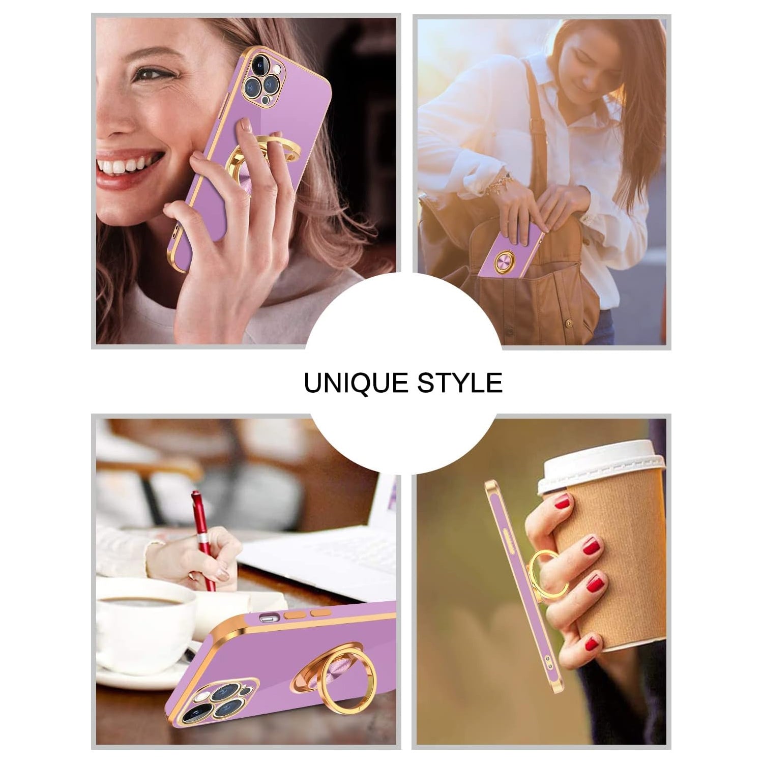 iPhone 13 Pro Fashion Ring Magnetic GPS car mount Phone Holder Case