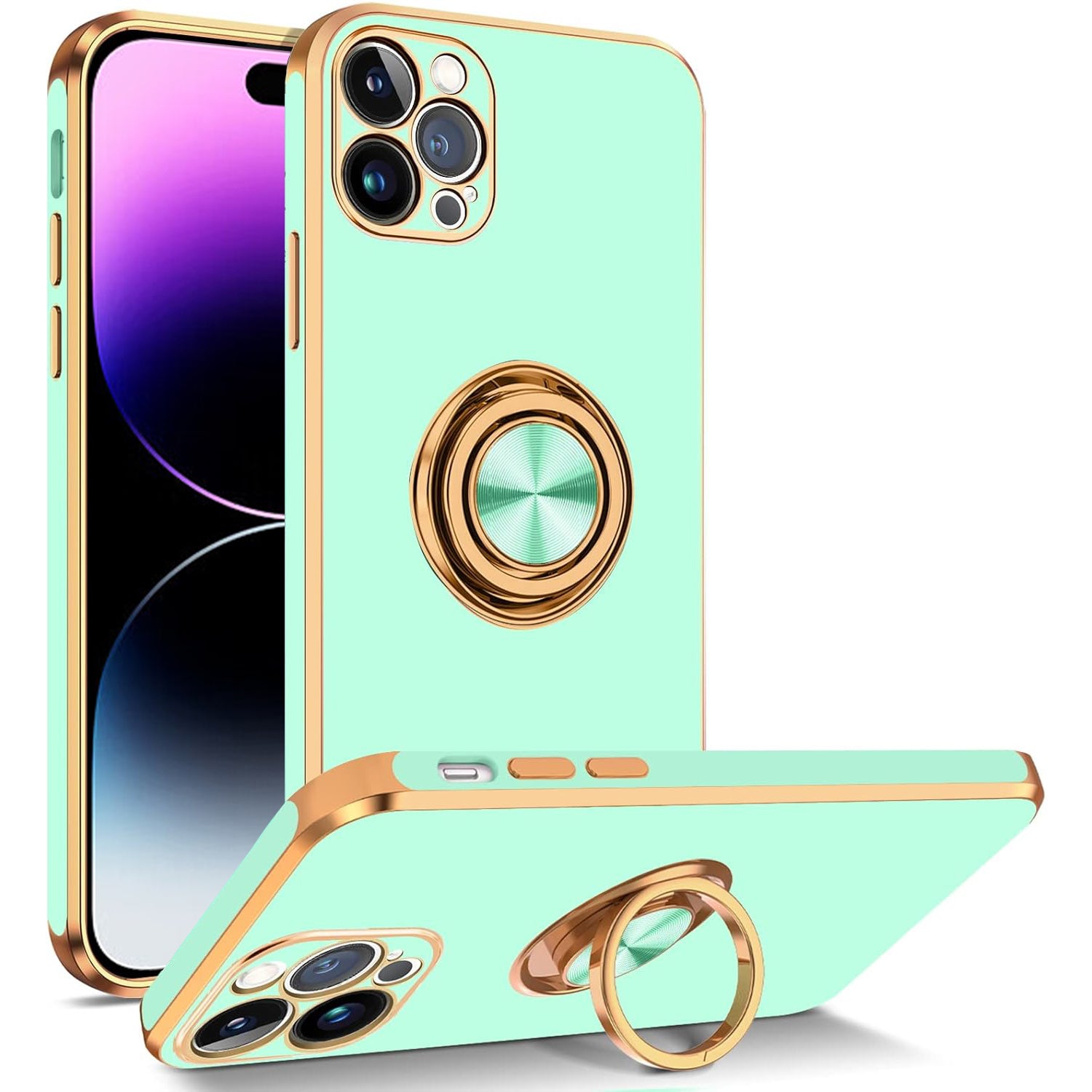 iPhone 13 Pro Fashion Ring Magnetic GPS car mount Phone Holder Case