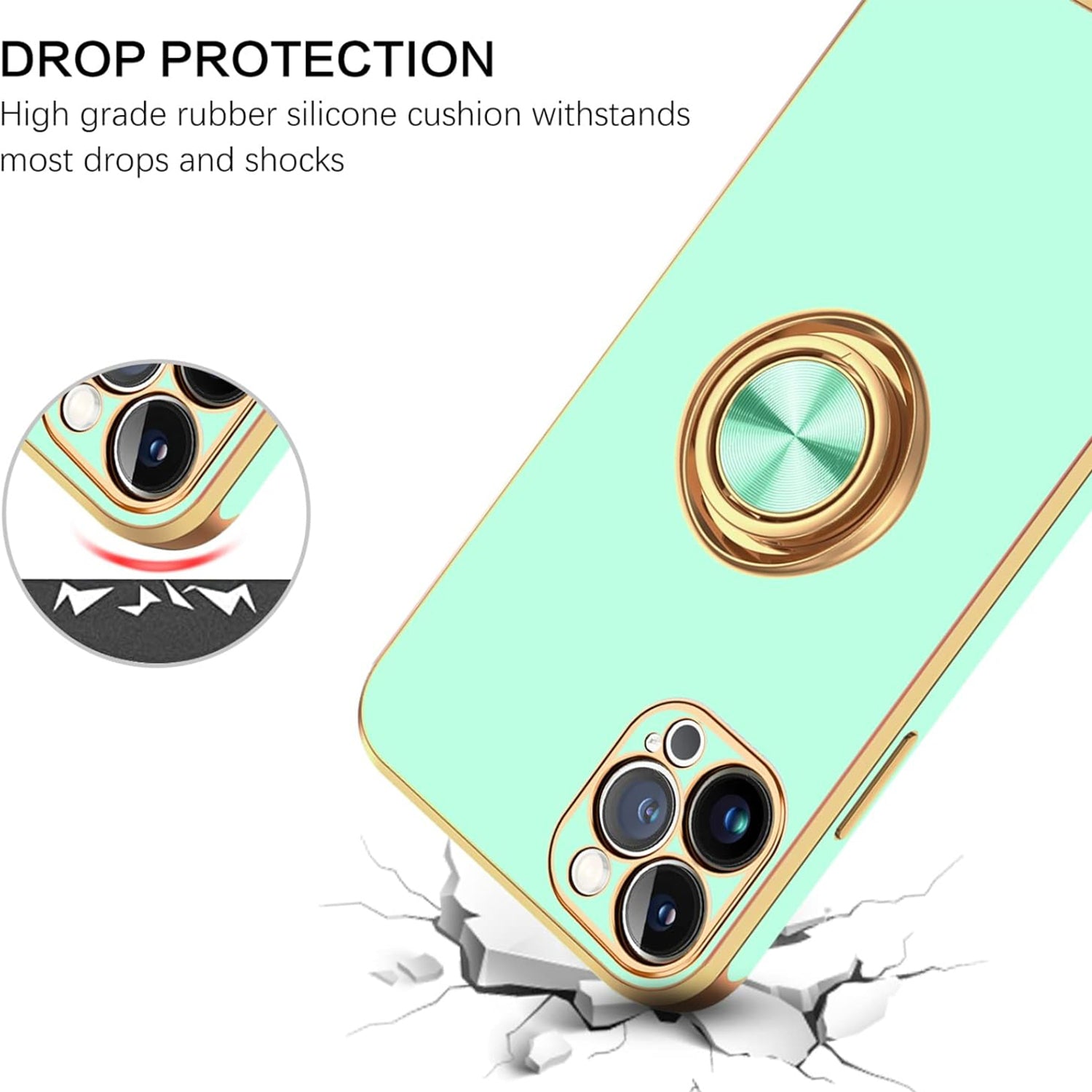 iPhone 13 Pro Fashion Ring Magnetic GPS car mount Phone Holder Case