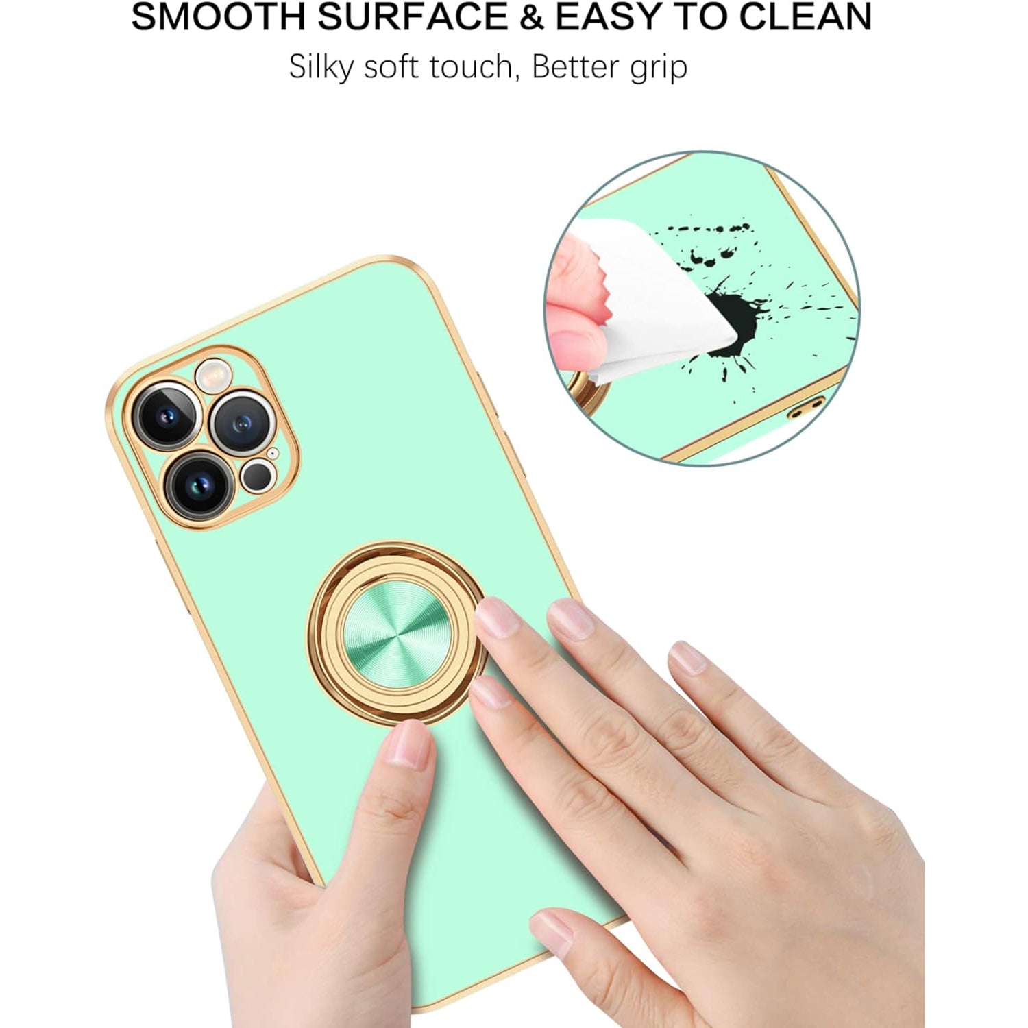 iPhone 13 Pro Fashion Ring Magnetic GPS car mount Phone Holder Case