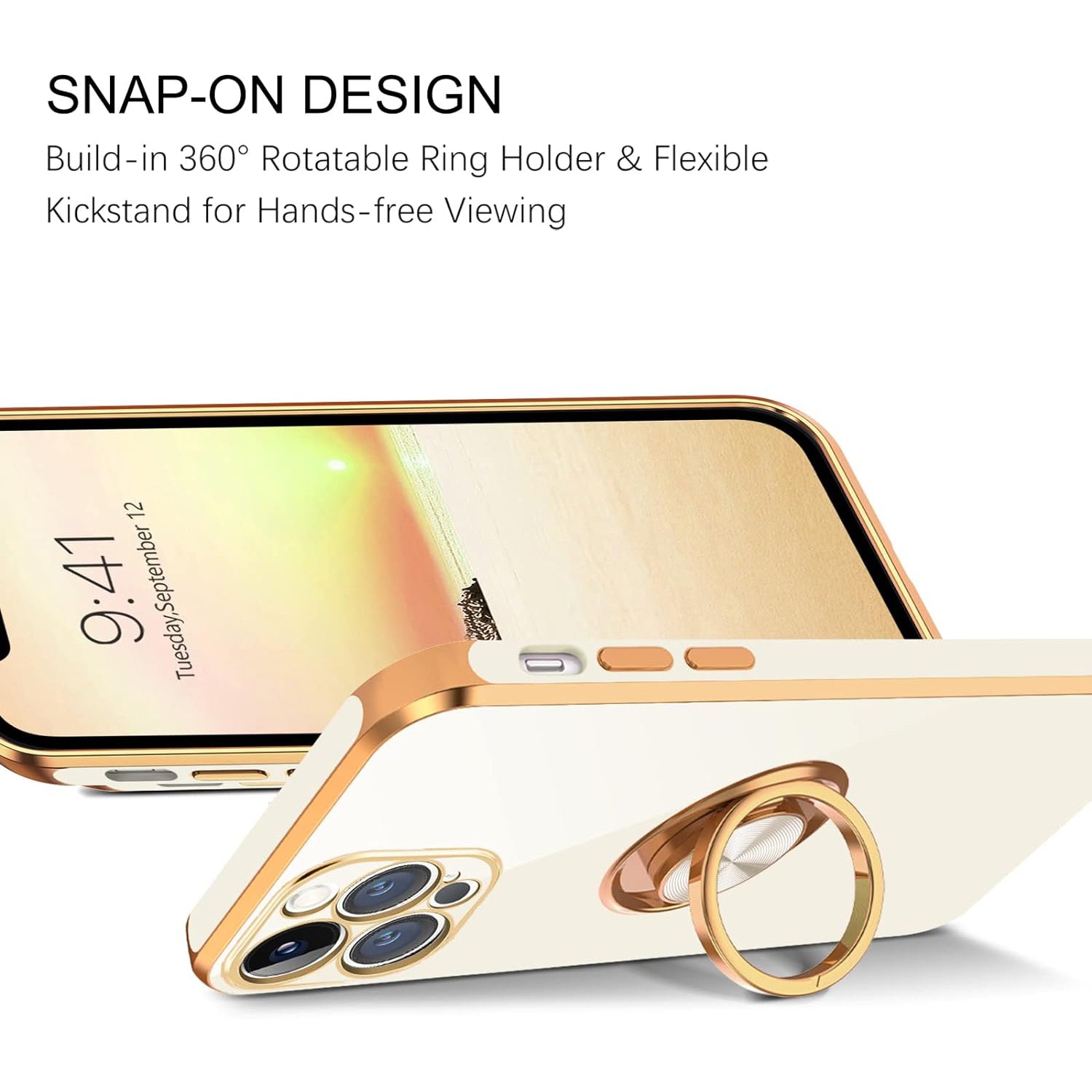iPhone 13 Pro Fashion Ring Magnetic GPS car mount Phone Holder Case