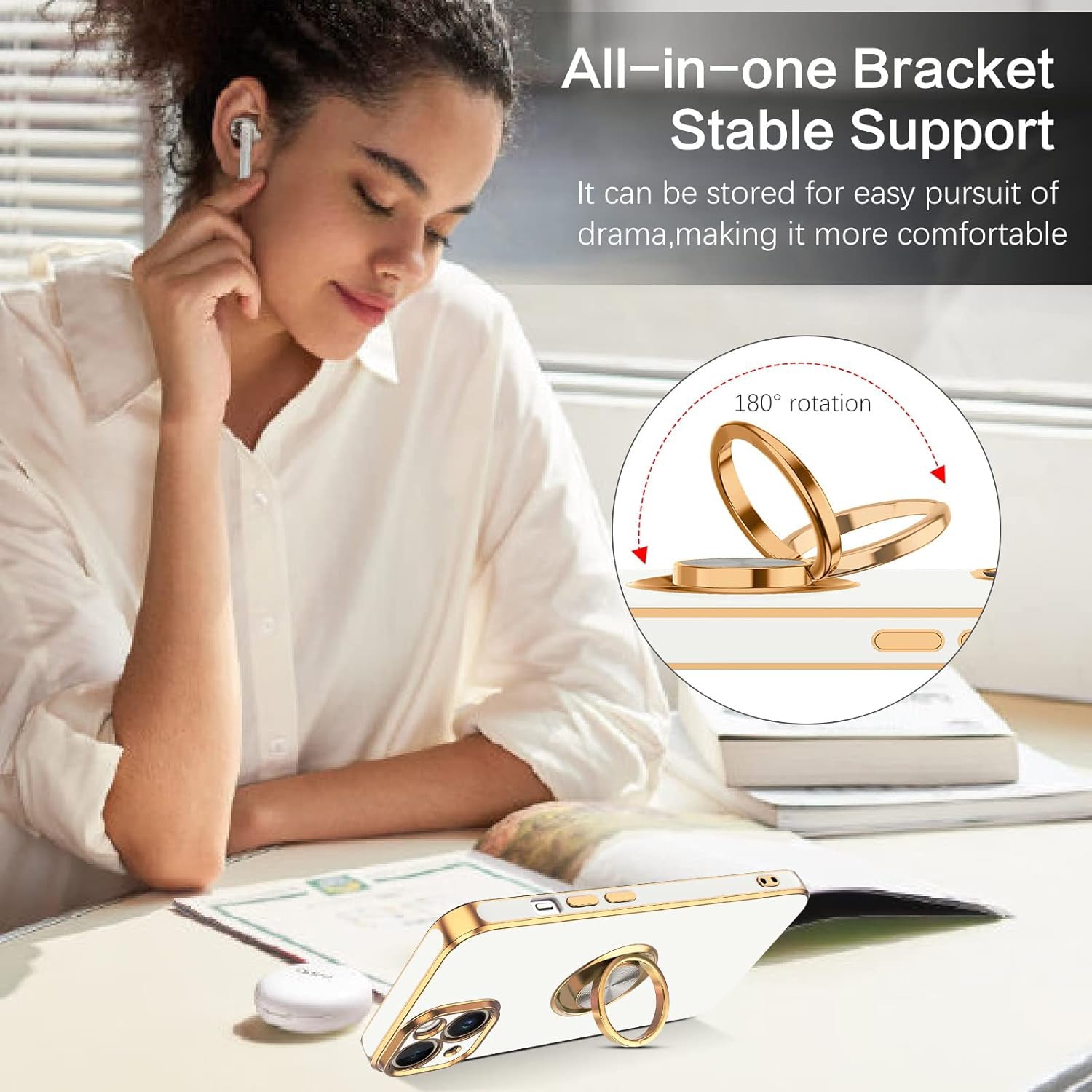 iPhone 13 Pro Fashion Ring Magnetic GPS car mount Phone Holder Case