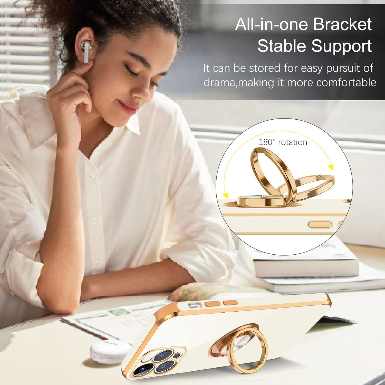 iPhone 13 Pro Fashion Ring Magnetic GPS car mount Phone Holder Case