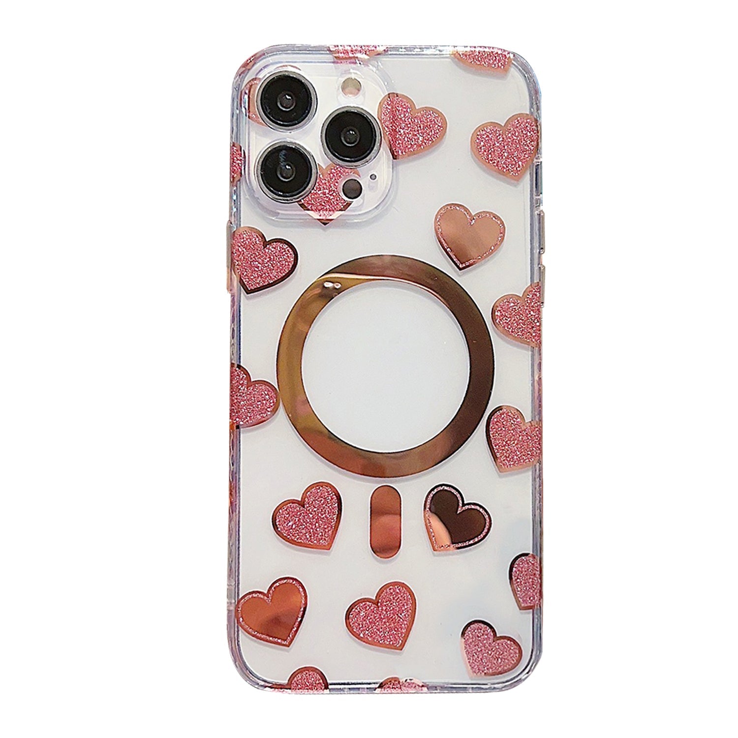 iPhone 13 Pro Love Transparent Fall Prevention Magnetic Suction Case