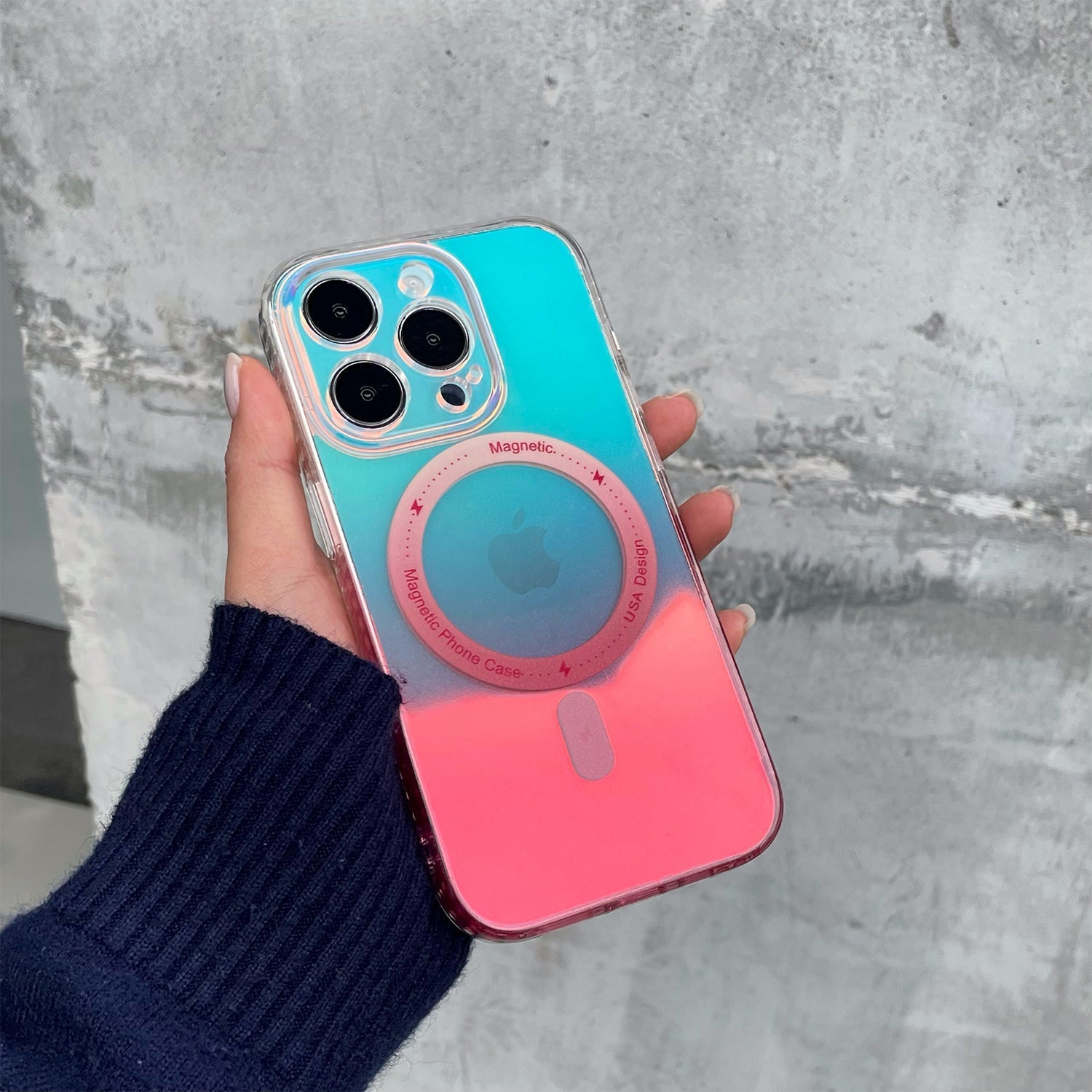 iPhone 13 Pro Max Fashion Gradient Light and Shadow Magnetic Case