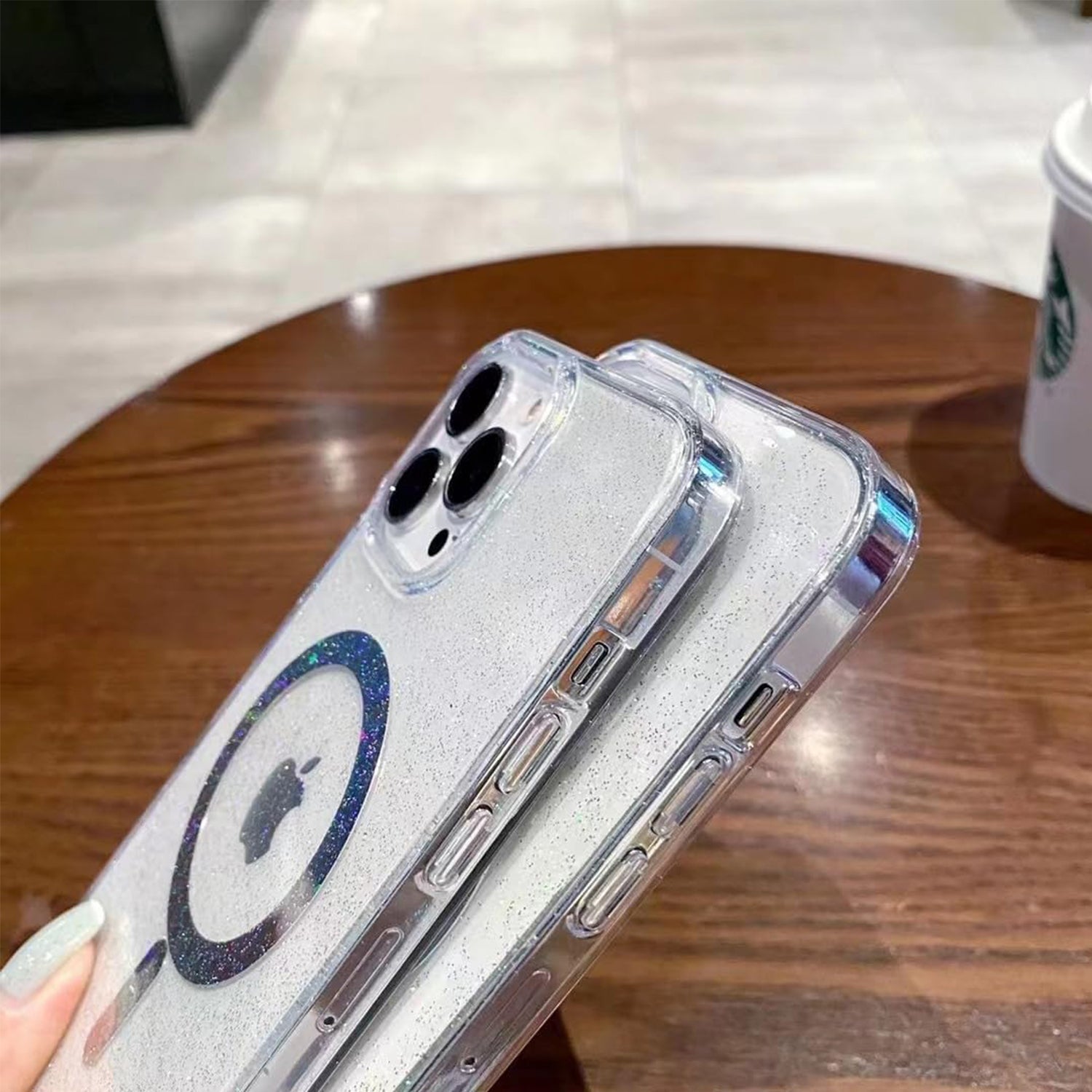 iPhone 13 Pro Max Clear Electroplating laser Magnetic Attraction Case