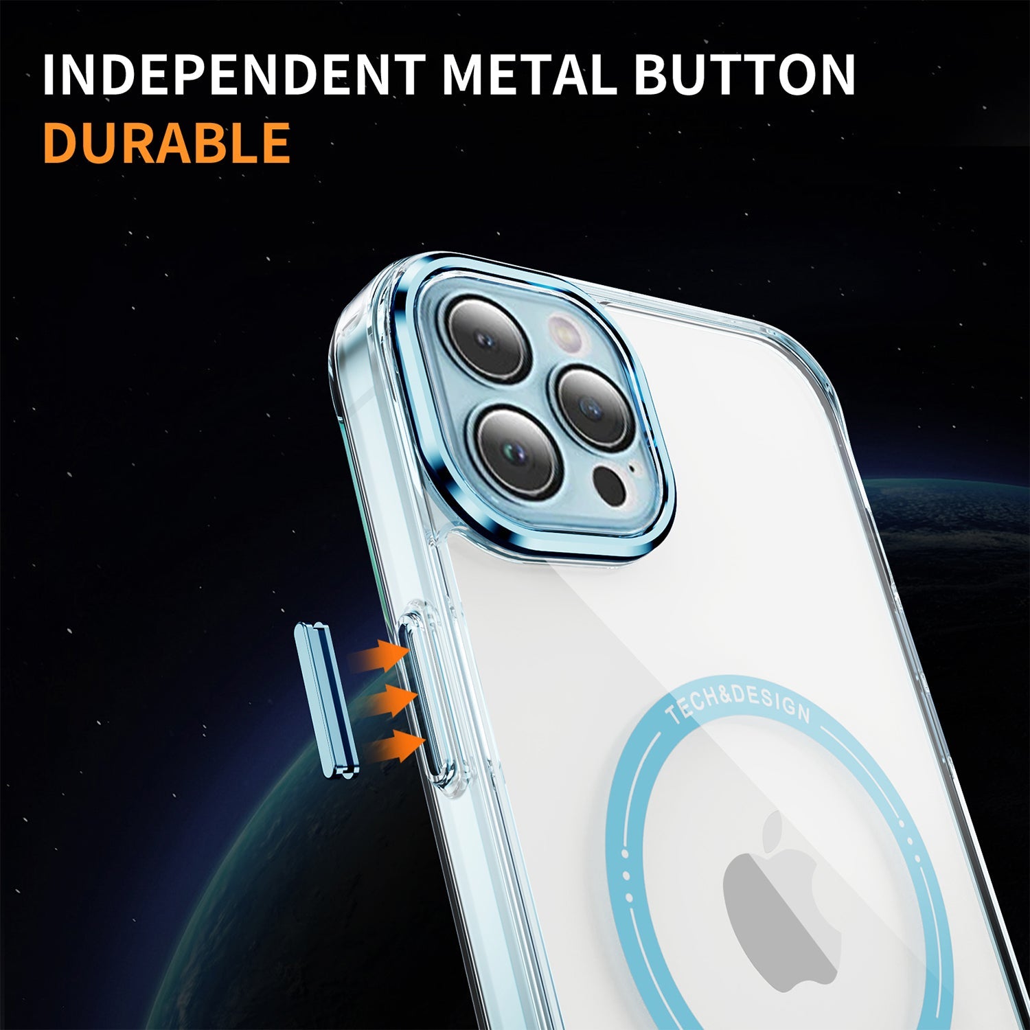 iPhone 13 Pro Shockproof Transparent Magnetic Attraction Protective Phone Case