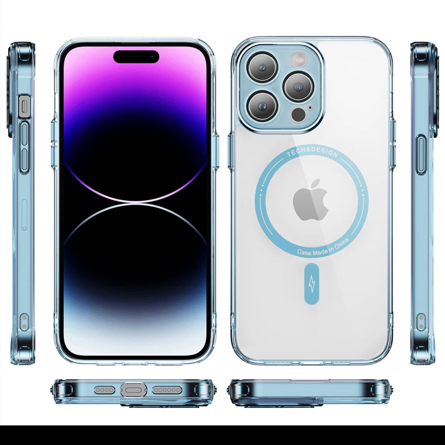 iPhone 13 Pro Max Shockproof Transparent Magnetic Attraction Protective Phone Case