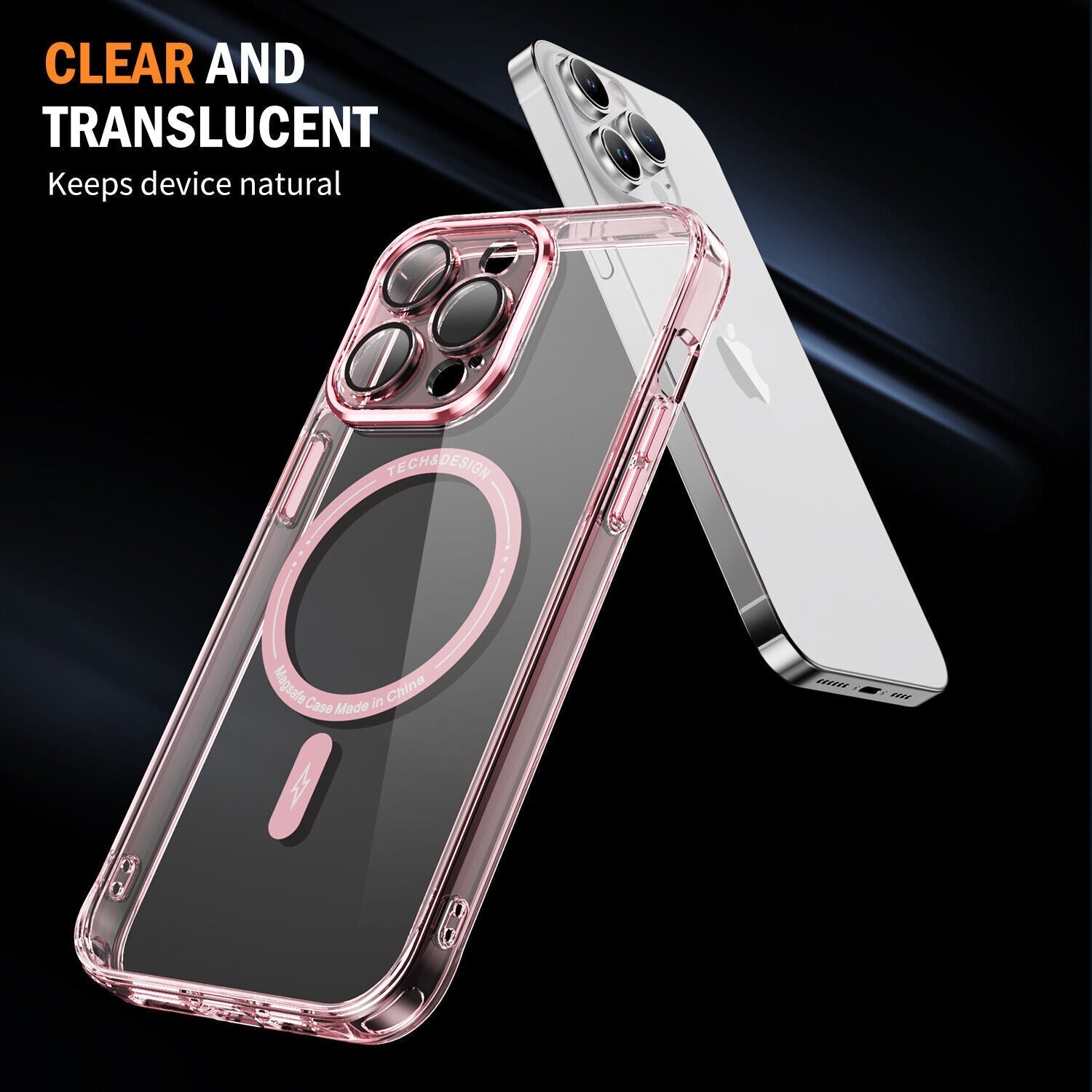iPhone 13 Pro Max Shockproof Transparent Magnetic Attraction Protective Phone Case