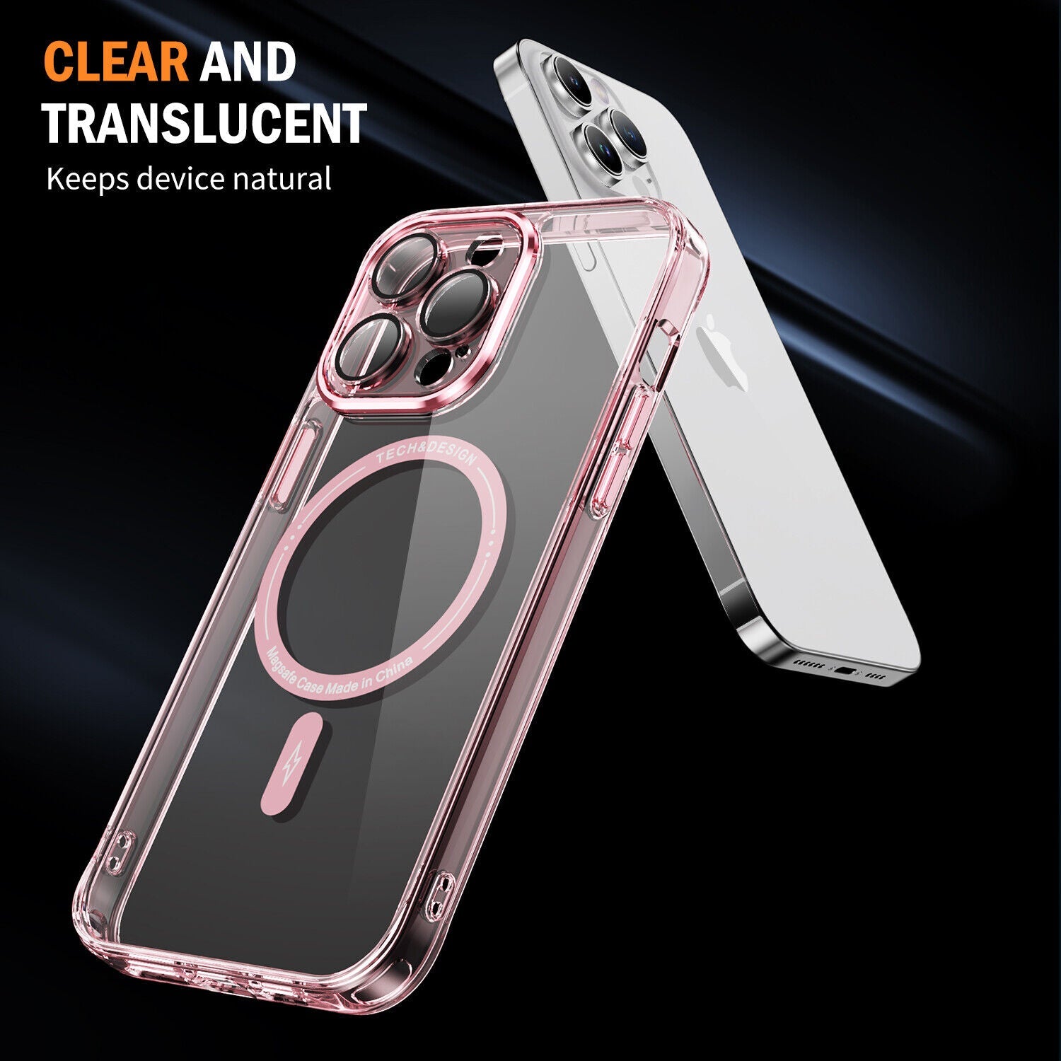 iPhone 13 Pro Shockproof Transparent Magnetic Attraction Protective Phone Case
