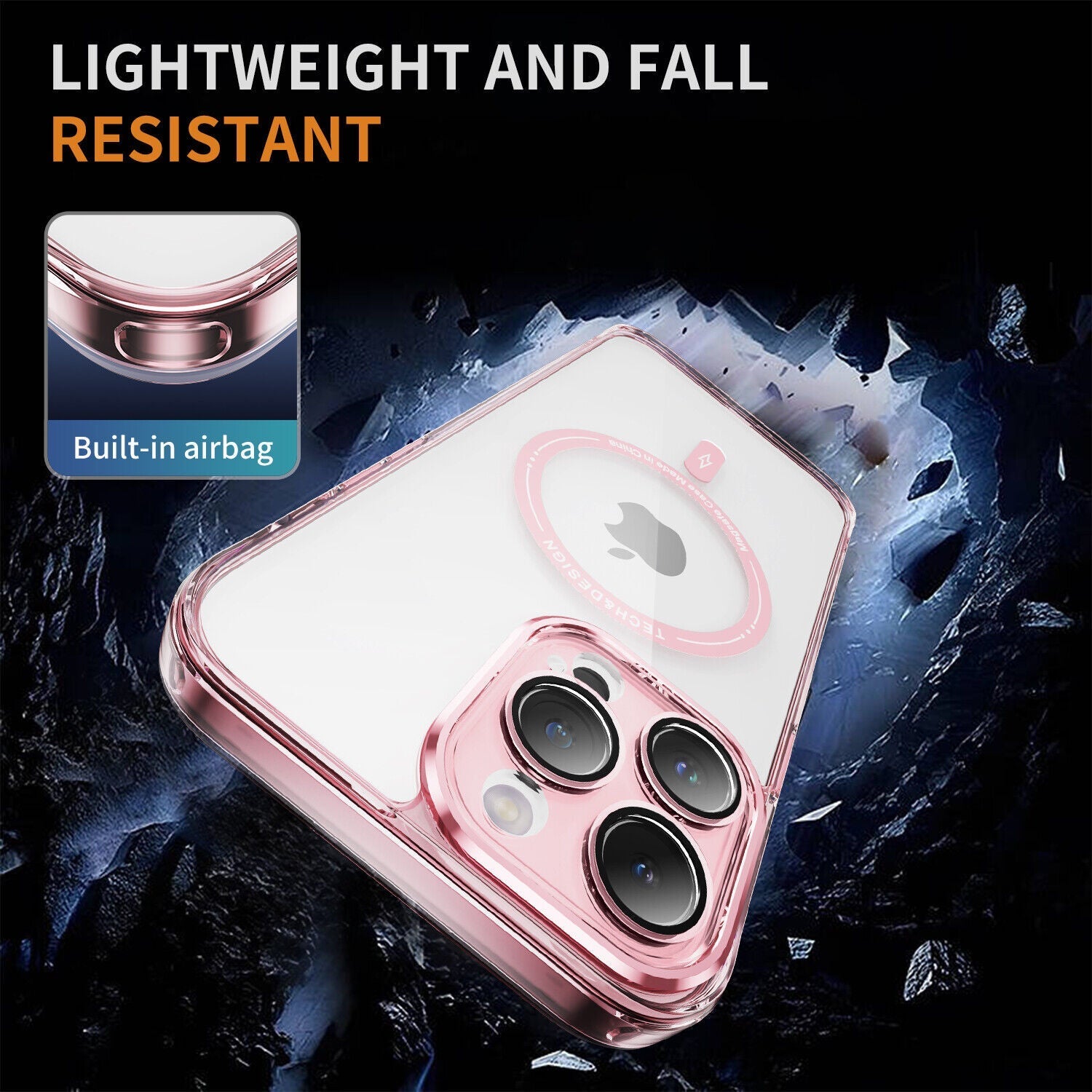 iPhone 13 Pro Max Shockproof Transparent Magnetic Attraction Protective Phone Case
