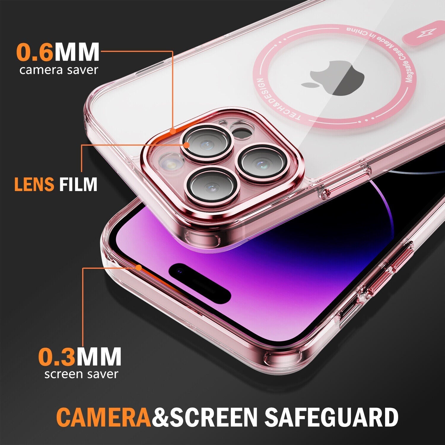 iPhone 13 Pro Max Shockproof Transparent Magnetic Attraction Protective Phone Case