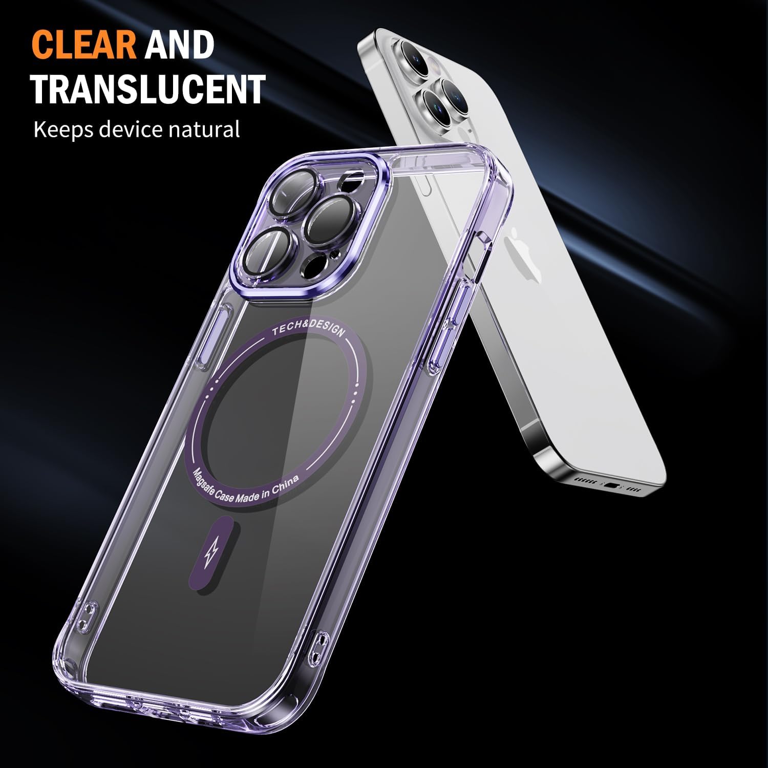 iPhone 13 Pro Max Shockproof Transparent Magnetic Attraction Protective Phone Case