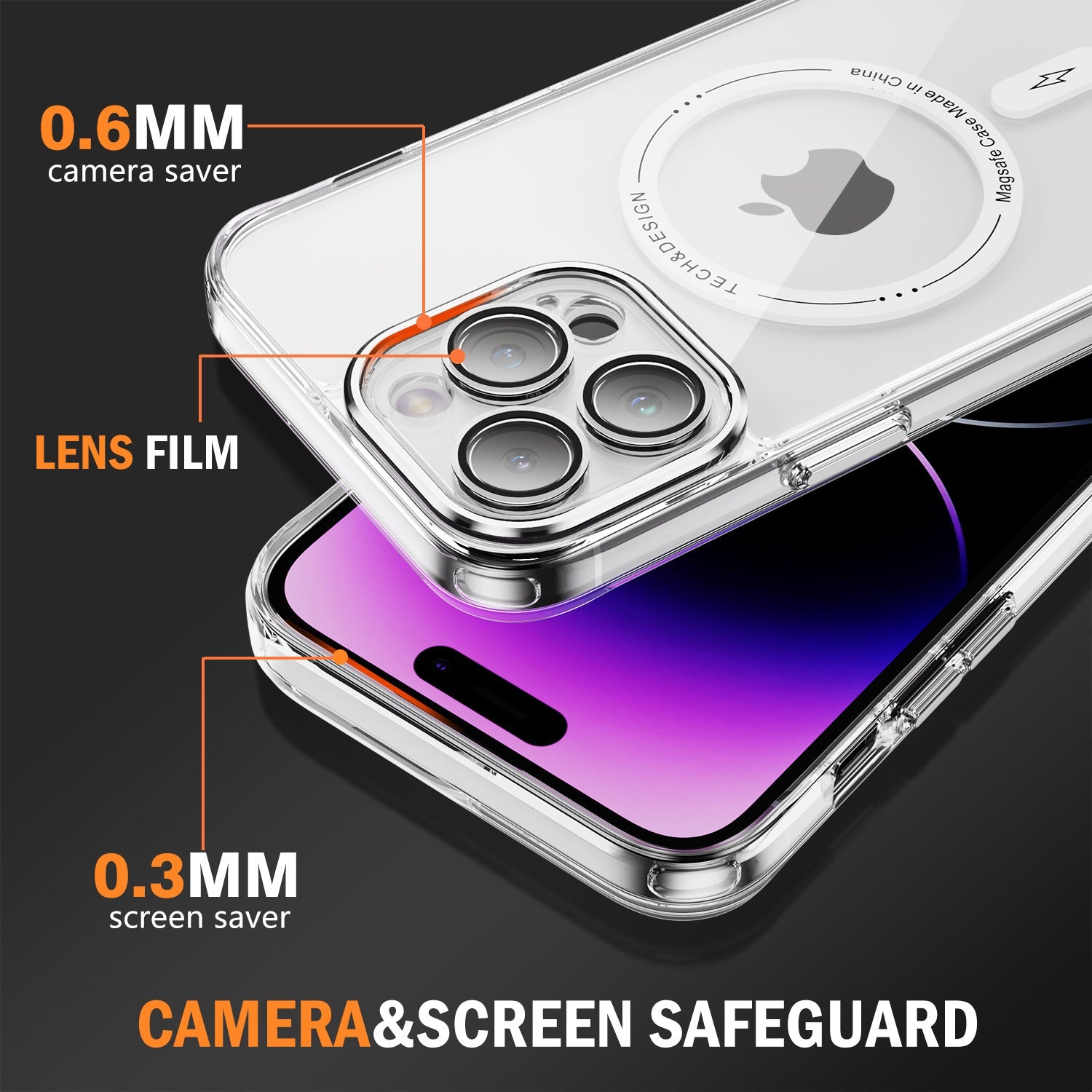 iPhone 13 Pro Shockproof Transparent Magnetic Attraction Protective Phone Case