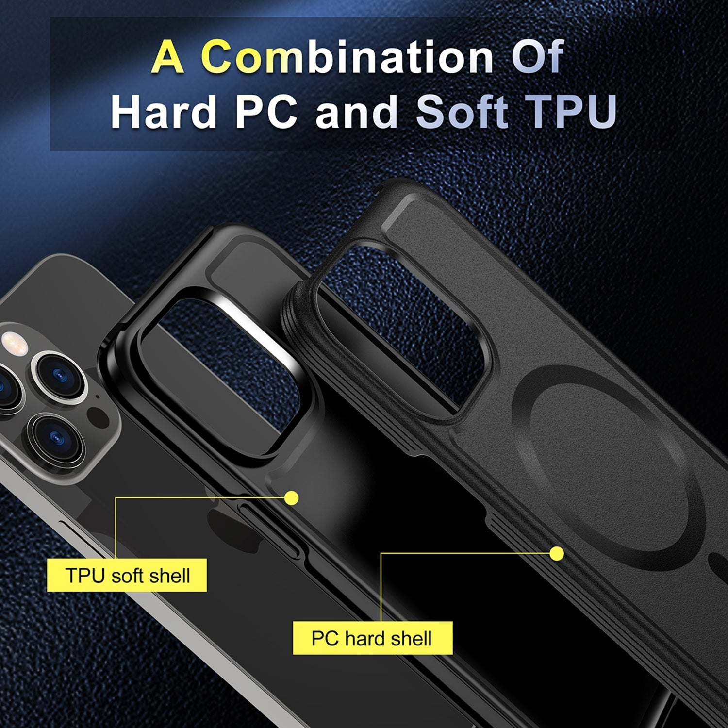 iPhone 13 Pro Max Magnetic Attraction Heavy Duty Military Bumper Case