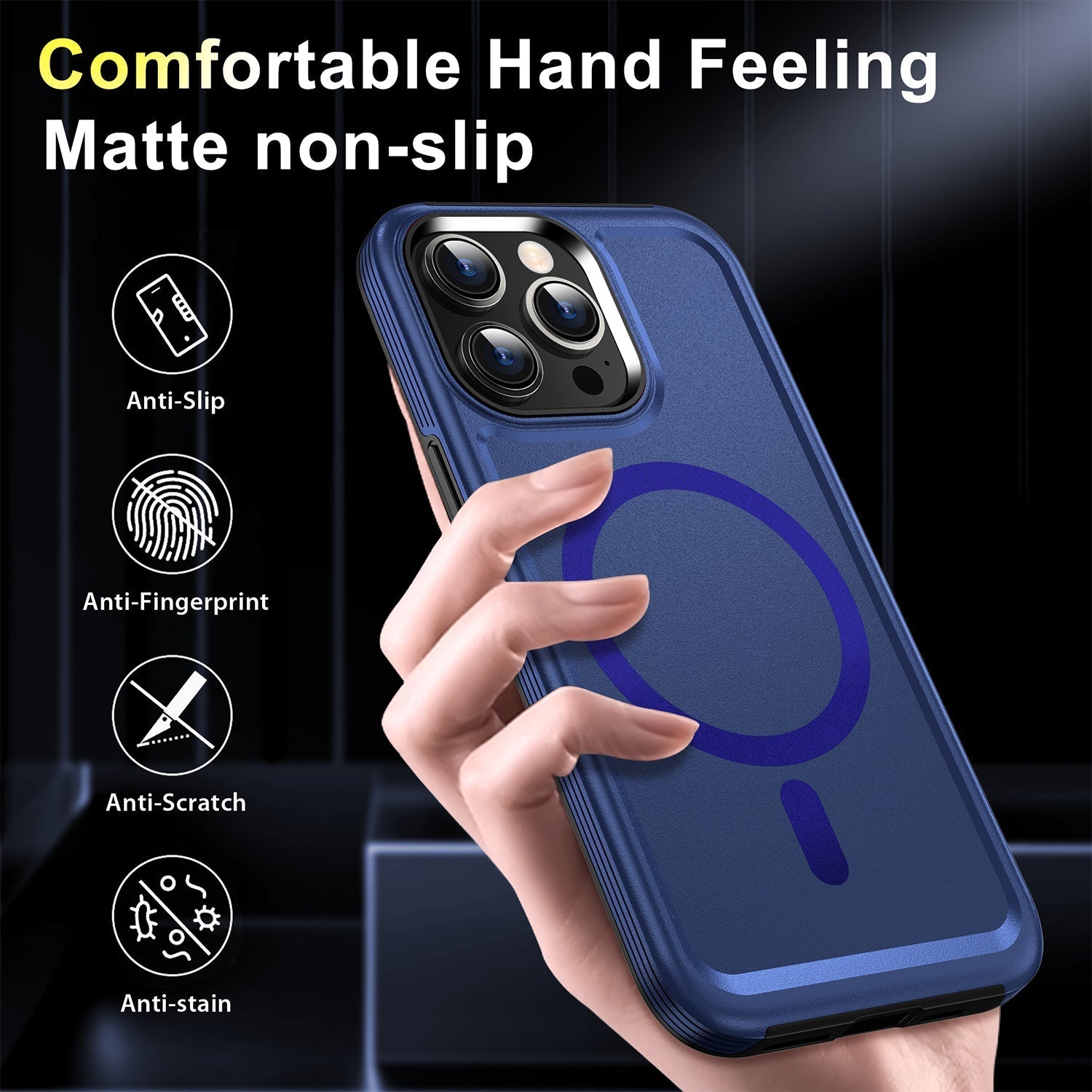 iPhone 13 Pro Max Magnetic Attraction Heavy Duty Military Bumper Case