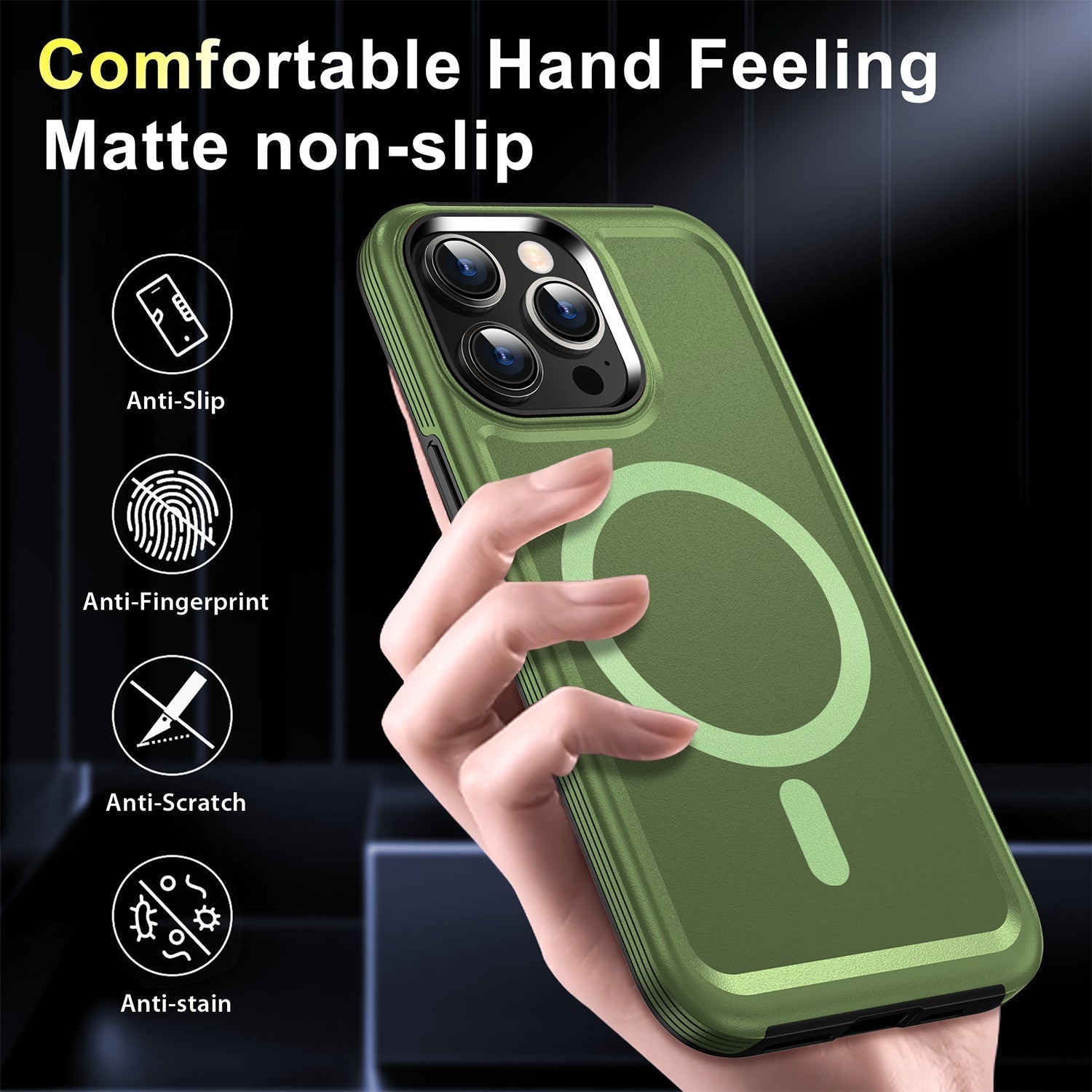 iPhone 13 Pro Max Magnetic Attraction Heavy Duty Military Bumper Case