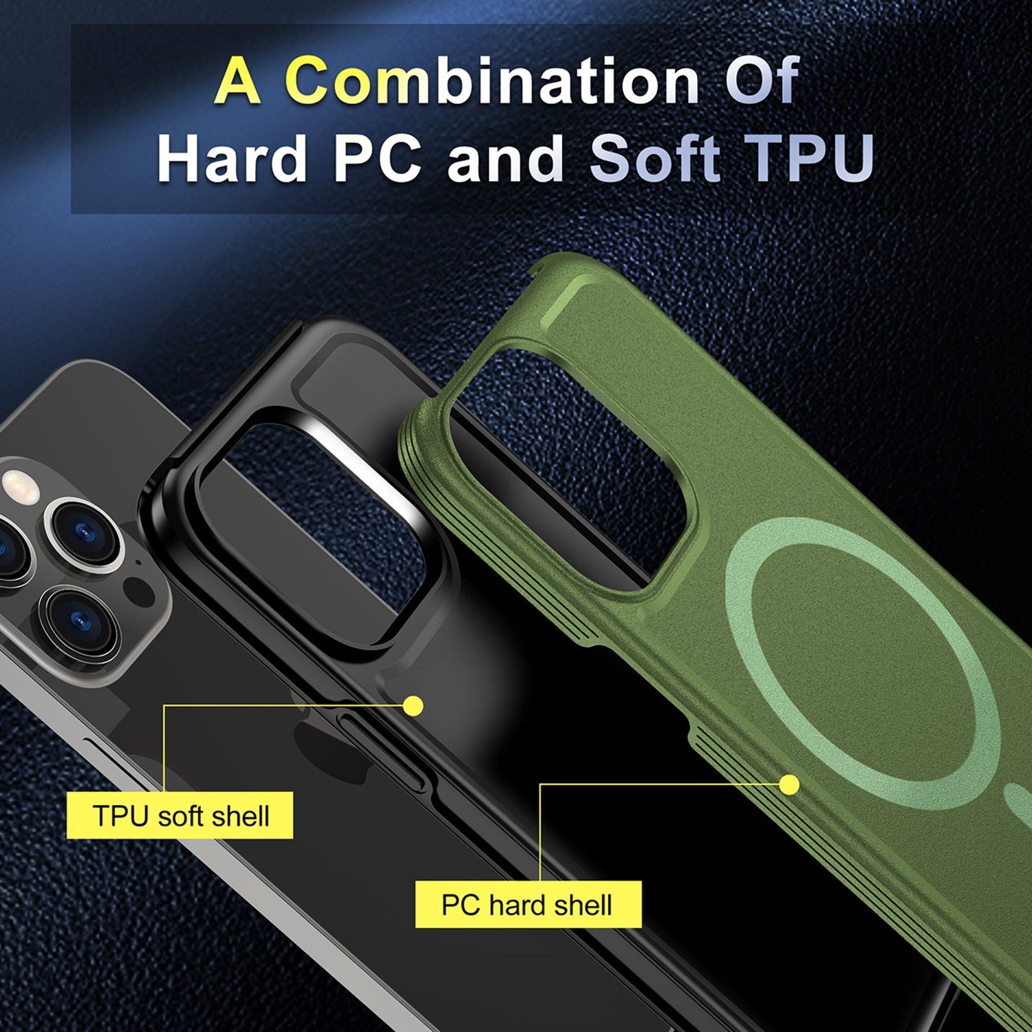 iPhone 13 Pro Magnetic Attraction Heavy Duty Military Bumper Case