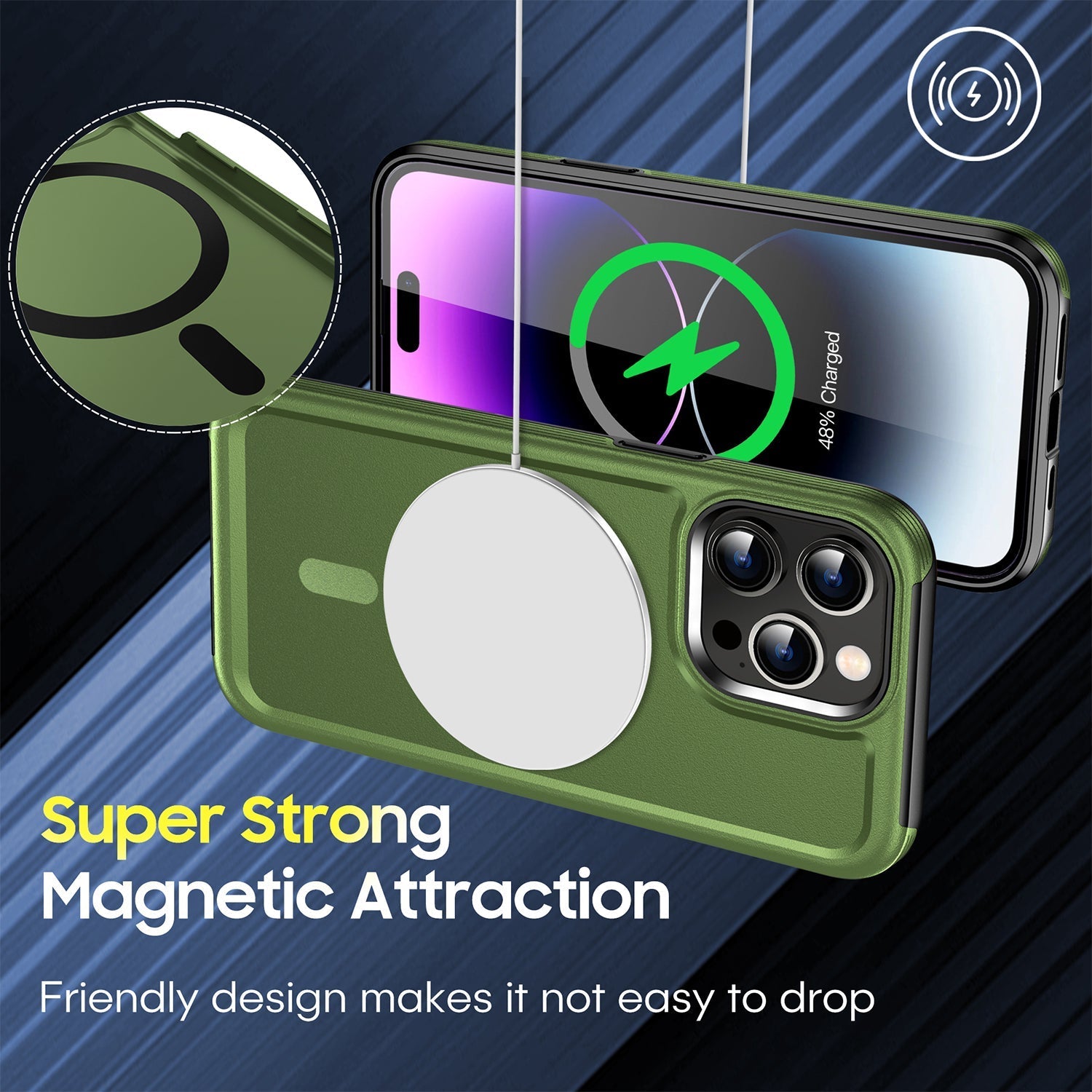 iPhone 13 Pro Max Magnetic Attraction Heavy Duty Military Bumper Case