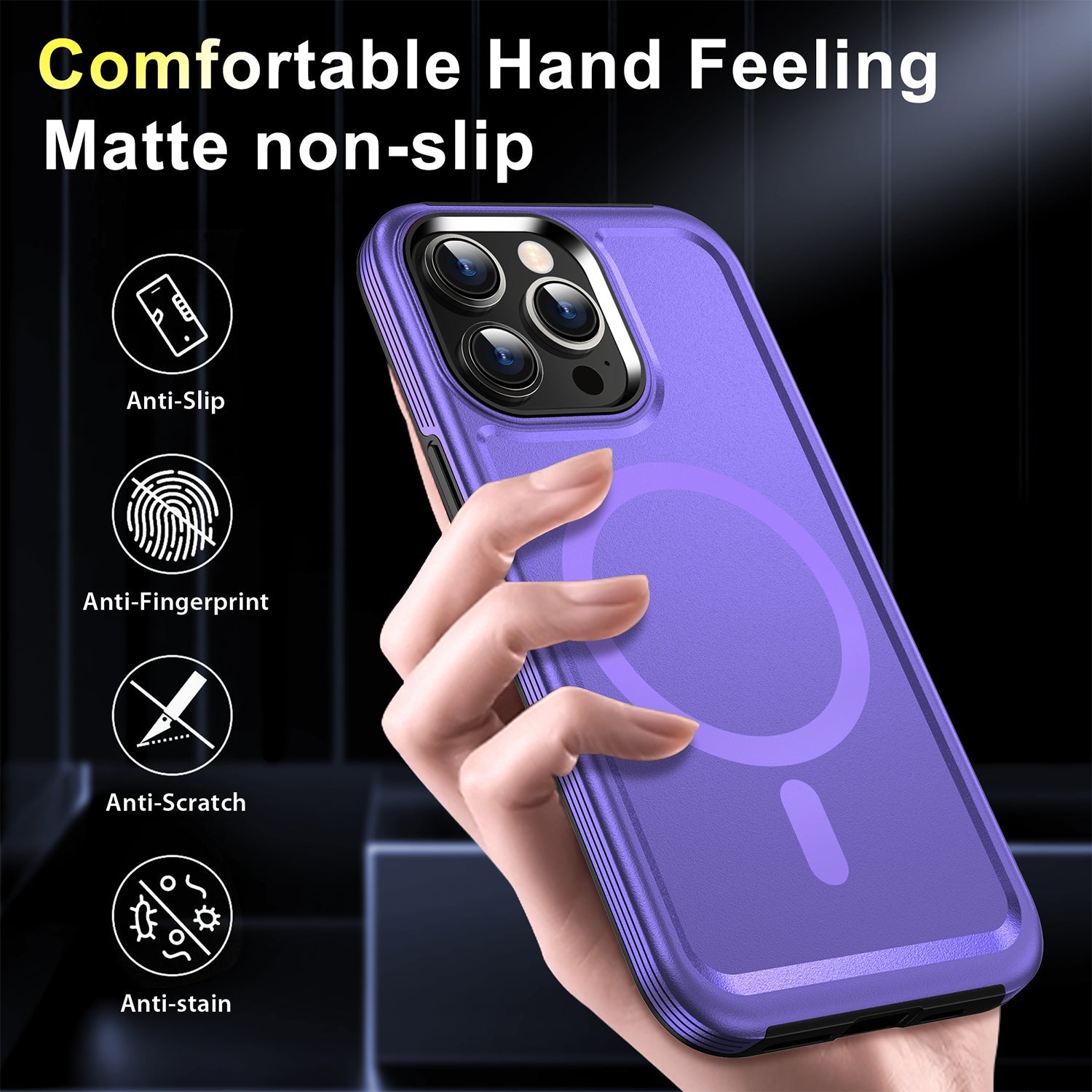 iPhone 13 Pro Magnetic Attraction Heavy Duty Military Bumper Case