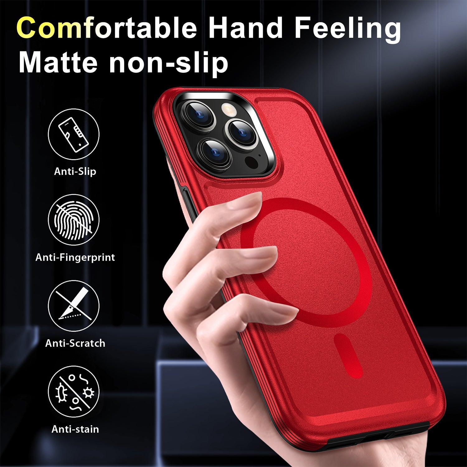 iPhone 13 Pro Magnetic Attraction Heavy Duty Military Bumper Case