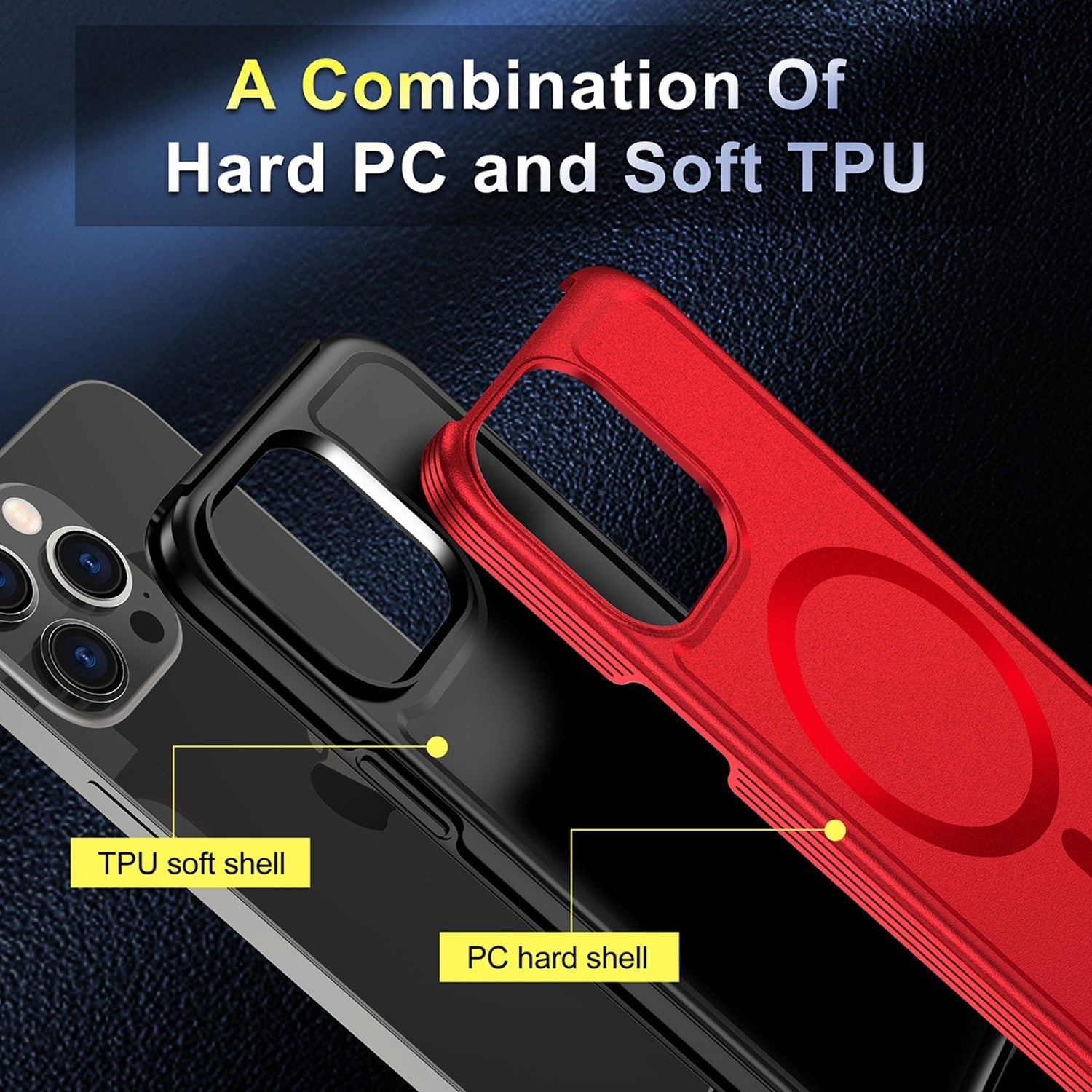 iPhone 13 Pro Max Magnetic Attraction Heavy Duty Military Bumper Case