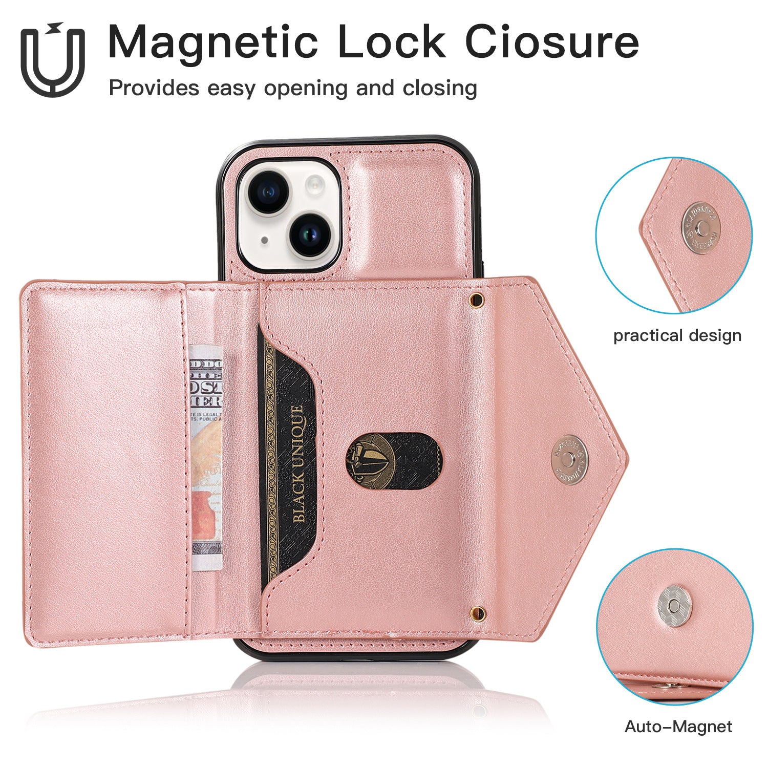 iPhone 15 Plus Triangle Crossbody Multifunctional Card Insertion Leather Case