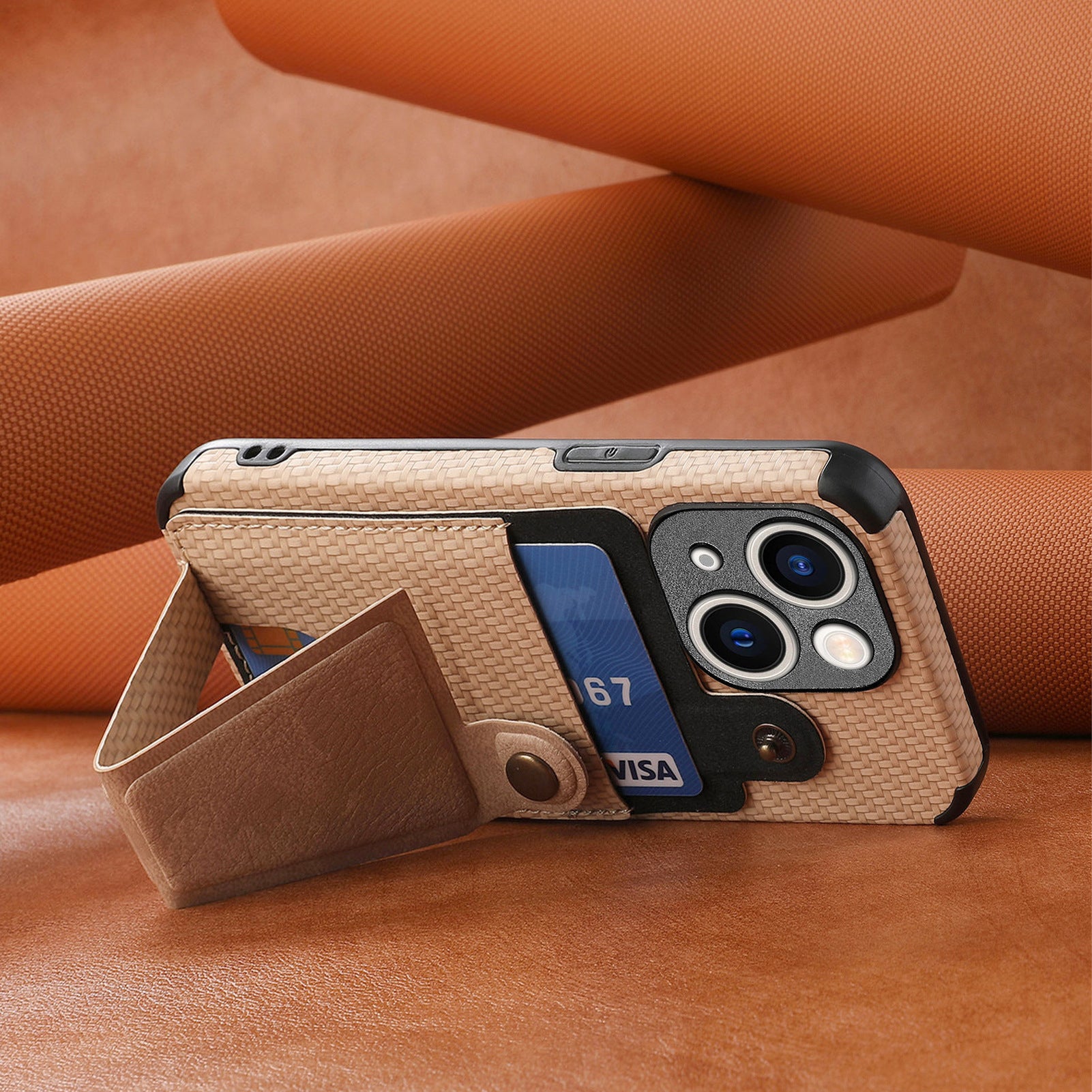 iPhone 15  Multi Angle Bracket Card Insertion Magnetic Suction Anti Drop Case